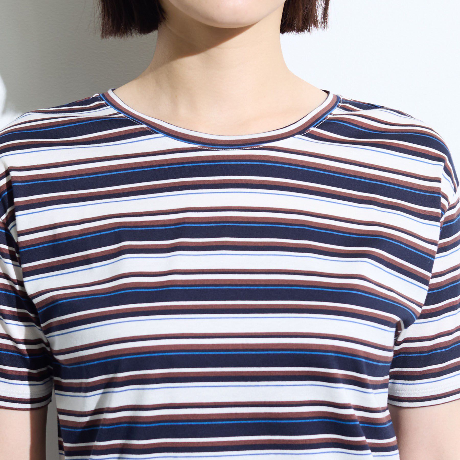 INDIVI「【ゆったり／着映え】ボーダーリラクシーTシャツ」|Tシャツ・カットソー|