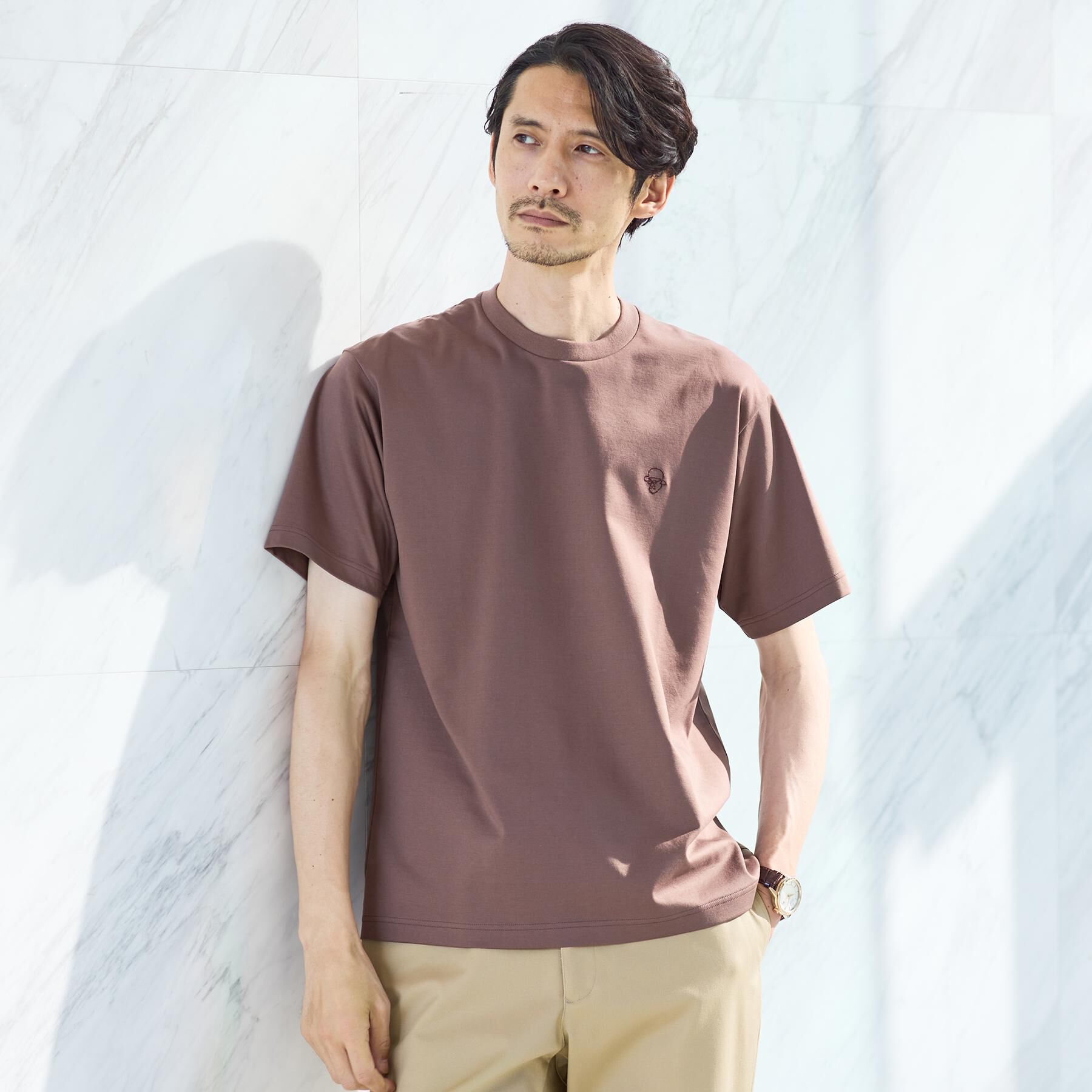 TAKEO KIKUCHI「ワンストローク刺繍 半袖 Tシャツ」|Tシャツ・カットソー|
