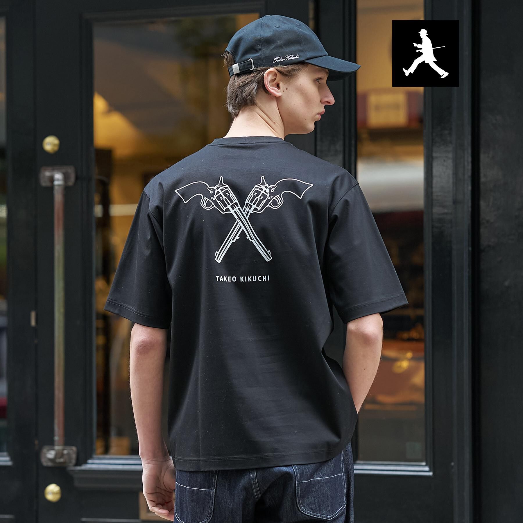 TAKEO KIKUCHI「【BOWLER HAT LABEL】アイスクリアコットン バッククロスピストル 半袖Tシャツ」|Tシャツ・カットソー|ブラック(019)