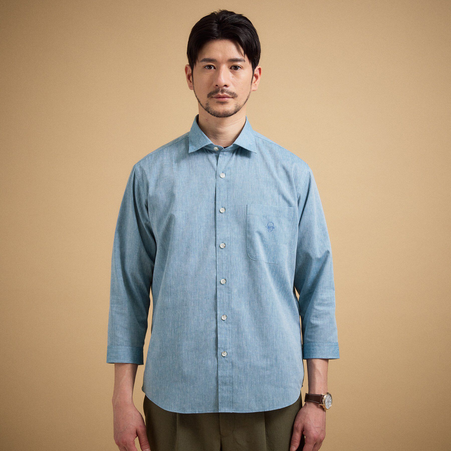 TAKEO KIKUCHI「【接触冷感】ハイブリッド リネン 七分袖シャツ」|シャツ・ブラウス|