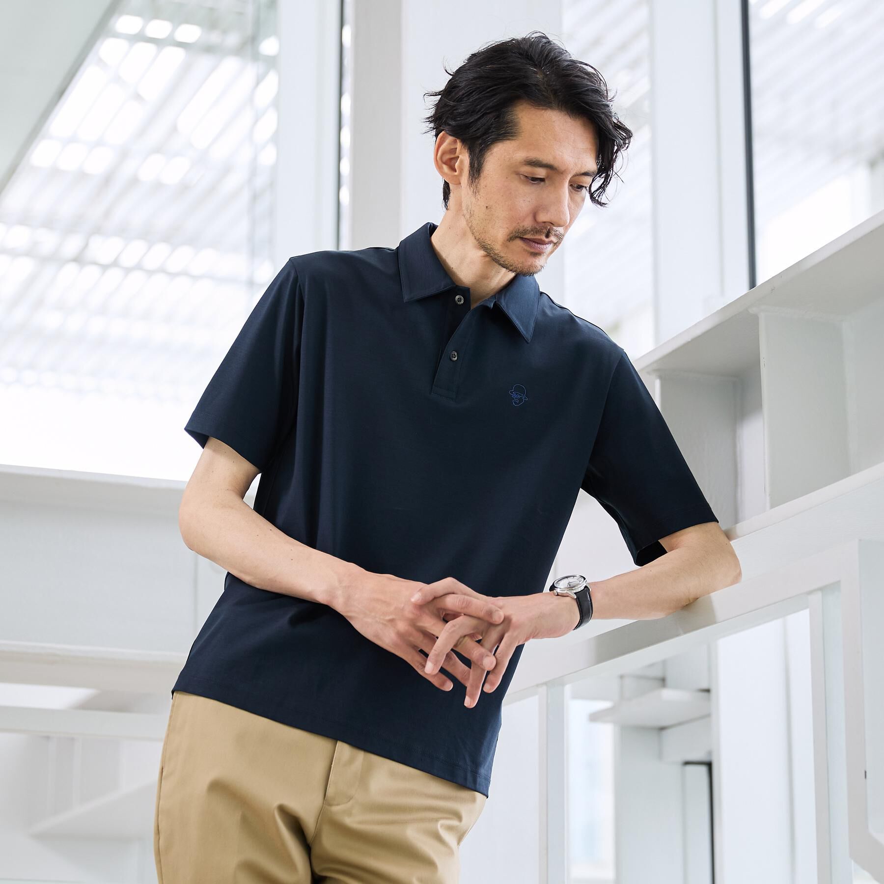 TAKEO KIKUCHI「【接触冷感】アイスクリアコットン ワンポイント ポロシャツ」|ポロシャツ|
