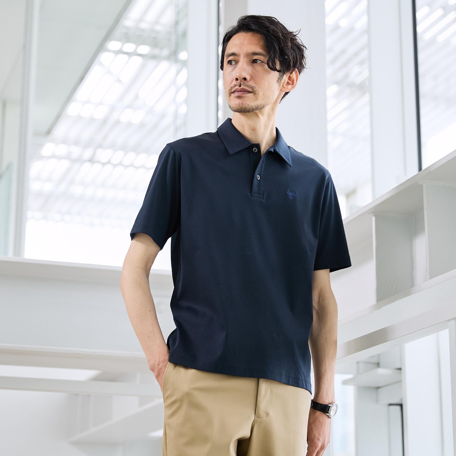 TAKEO KIKUCHI「【接触冷感】アイスクリアコットン ワンポイント ポロシャツ」|ポロシャツ|