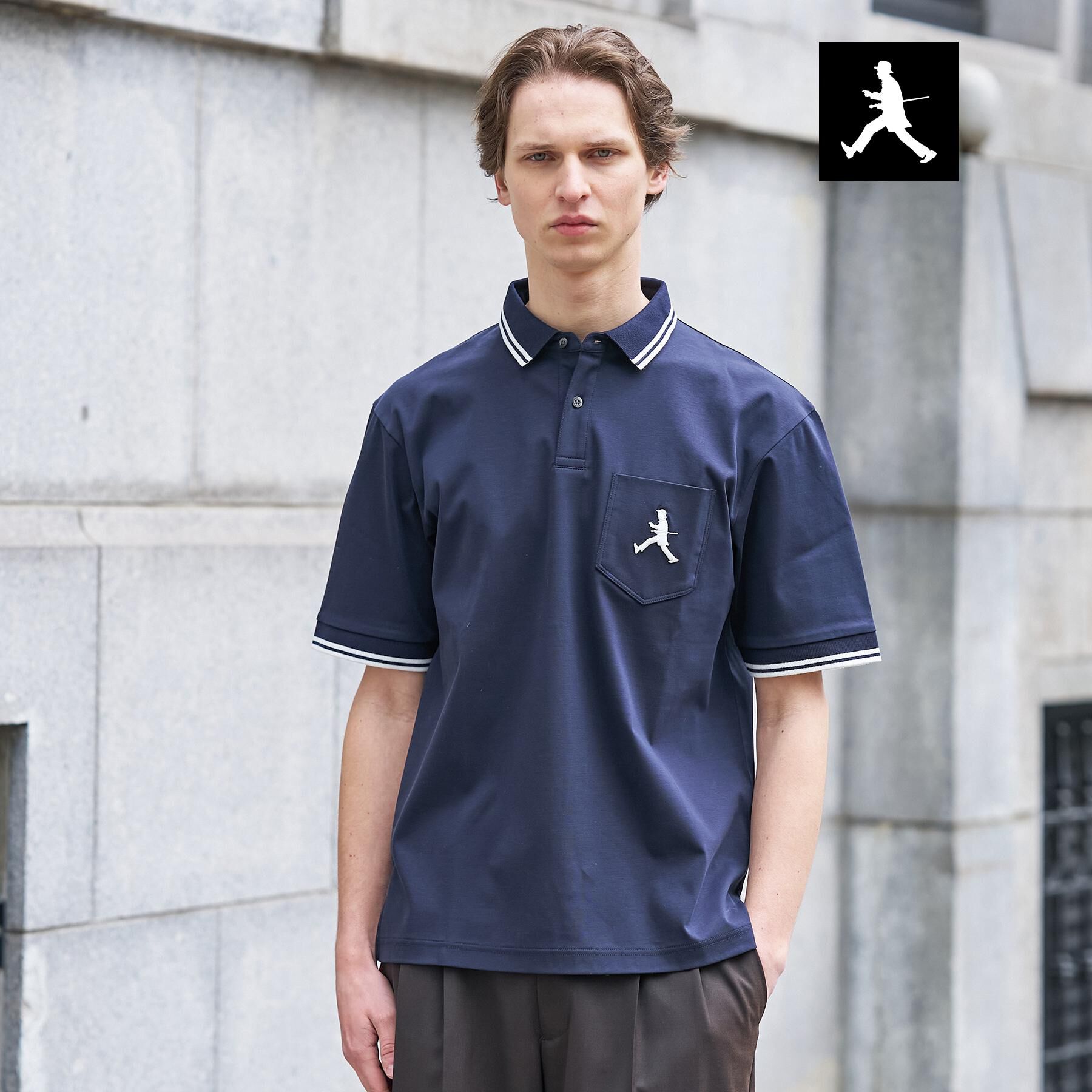 TAKEO KIKUCHI「【BOWLER HAT LABEL】アイスクリアコットン ボーラーハットウォーカー ポロシャツ」|ポロシャツ|ネイビー(094)