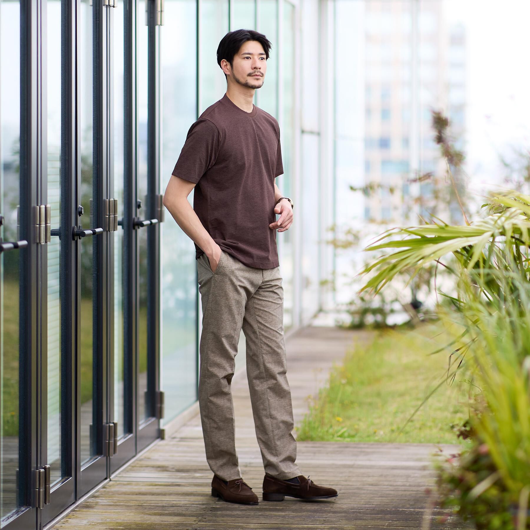 TAKEO KIKUCHI「【汗染み軽減/接触冷感】テーラード Tシャツ」|Tシャツ・カットソー|