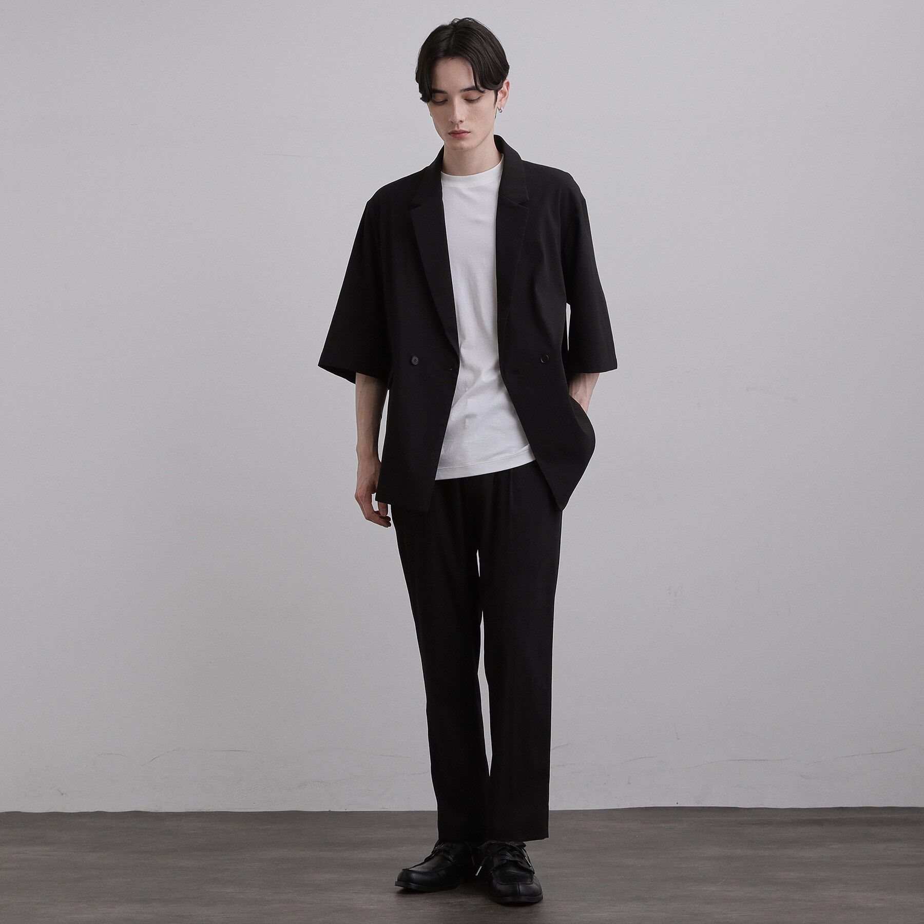 tk.TAKEO KIKUCHI「【接触冷感／UVCUT／セットアップ対応可】COOL PLAY5部袖ジャケット」|テーラードジャケット|
