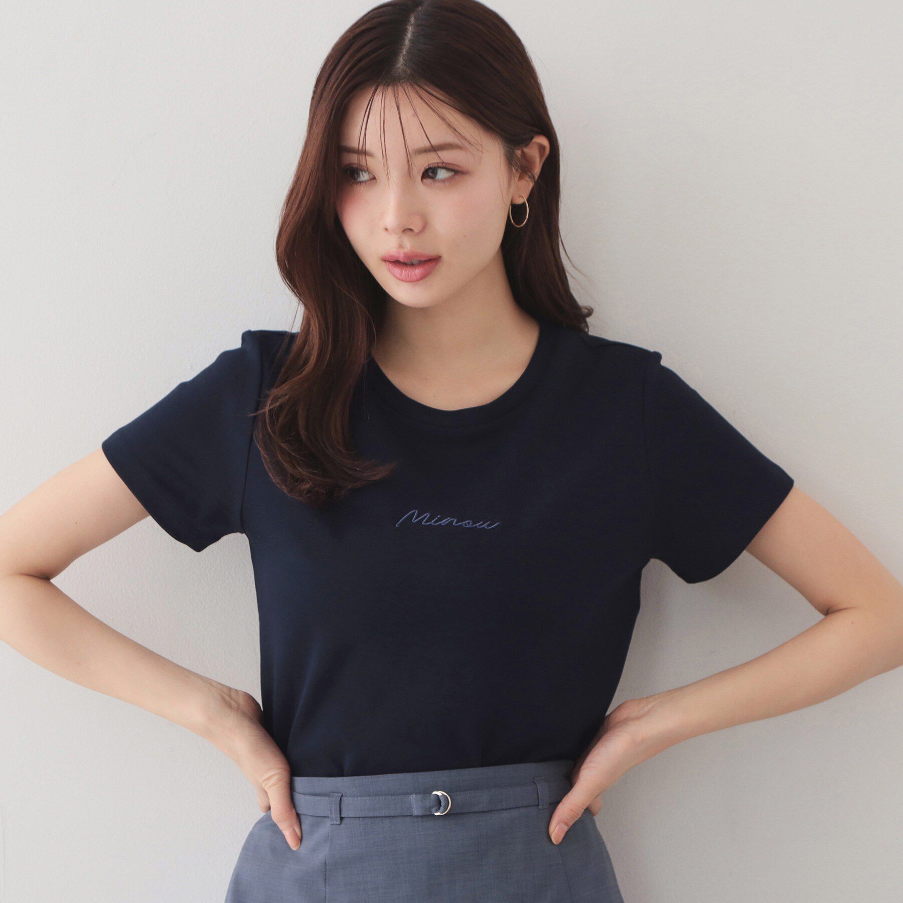 index「【UVケア／接触冷感】フロントロゴ刺繍Tシャツ《洗濯機OK／S-3L／7col》」|Tシャツ・カットソー|