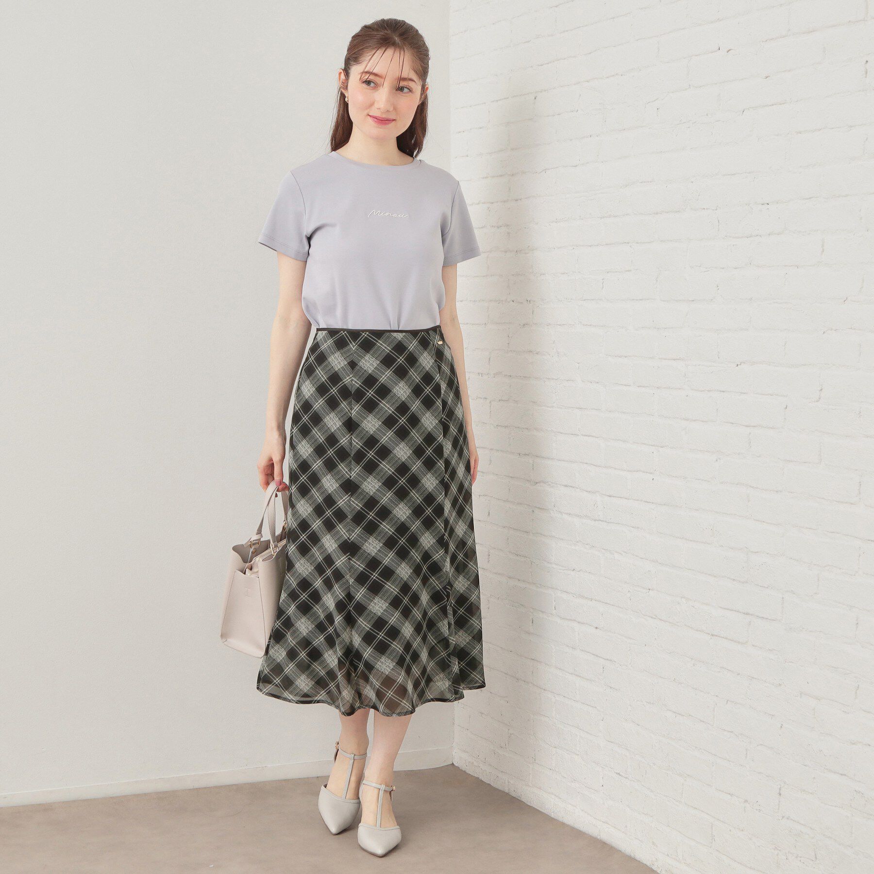 index「防シワ チェックマーメイドスカート【イージーアイロン／洗濯機OK】」|スカート|