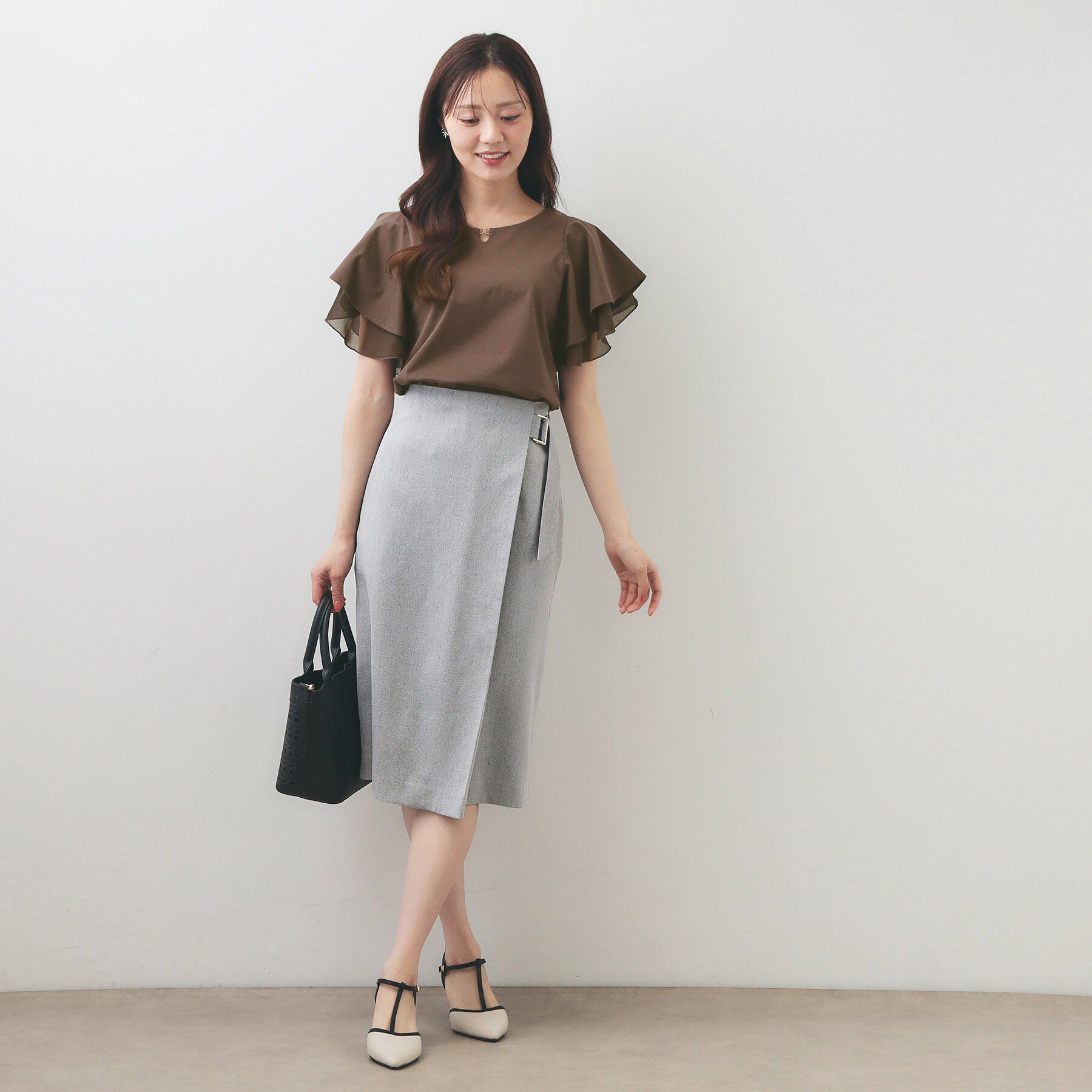 index「【接触冷感／UVケア】シフォンフリルドッキングトップス《洗濯機OK》」|Tシャツ・カットソー|