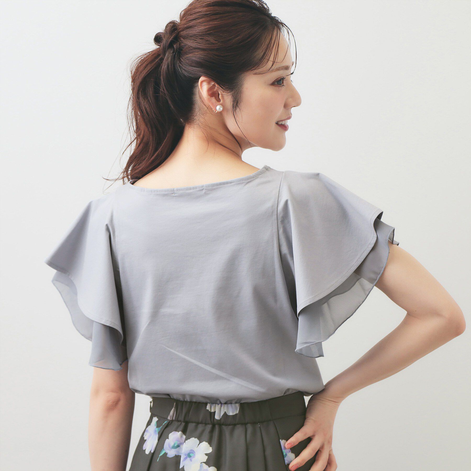 index「【接触冷感／UVケア】シフォンフリルドッキングトップス《洗濯機OK》」|Tシャツ・カットソー|