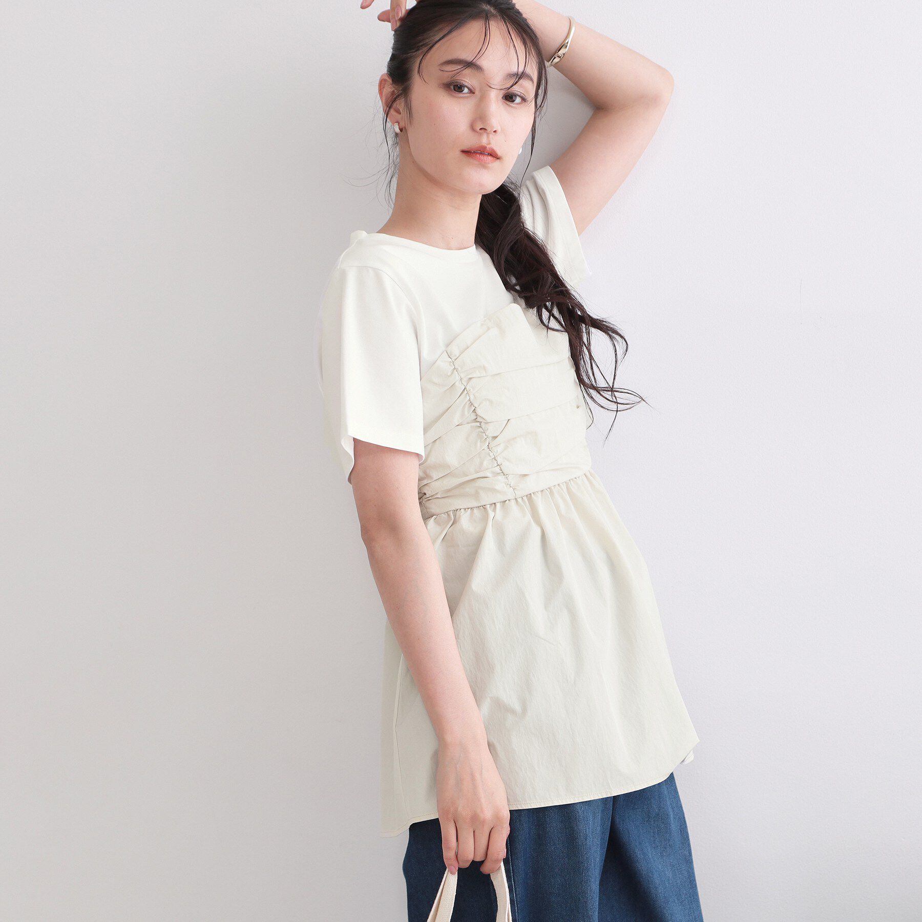 OPAQUE.CLIP「ビスチェドッキングカットソー【洗濯機OK】」|Tシャツ・カットソー|