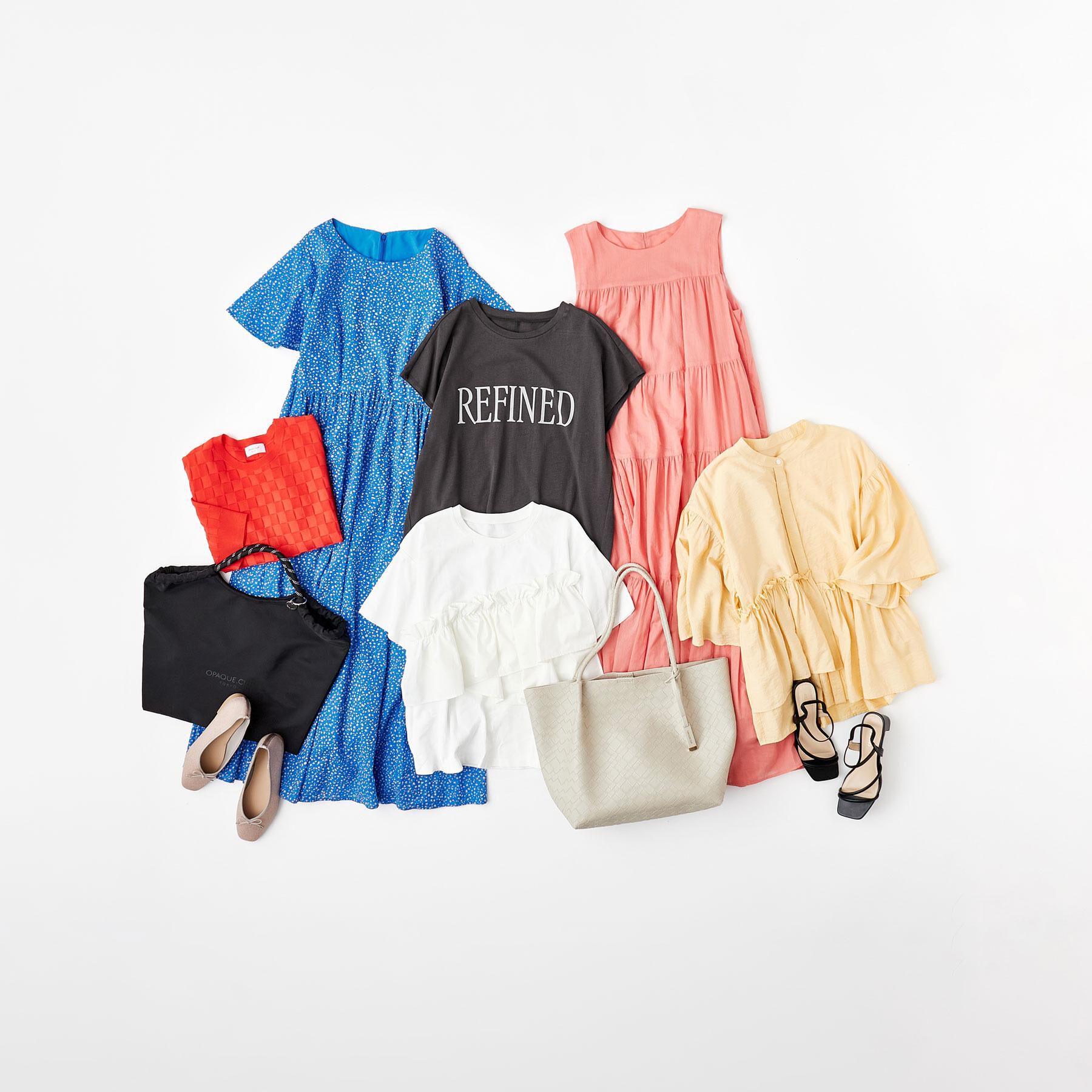 OPAQUE.CLIP「フレアスリーブ フィット＆フレアサマードレス【洗濯機OK】」|ワンピース|