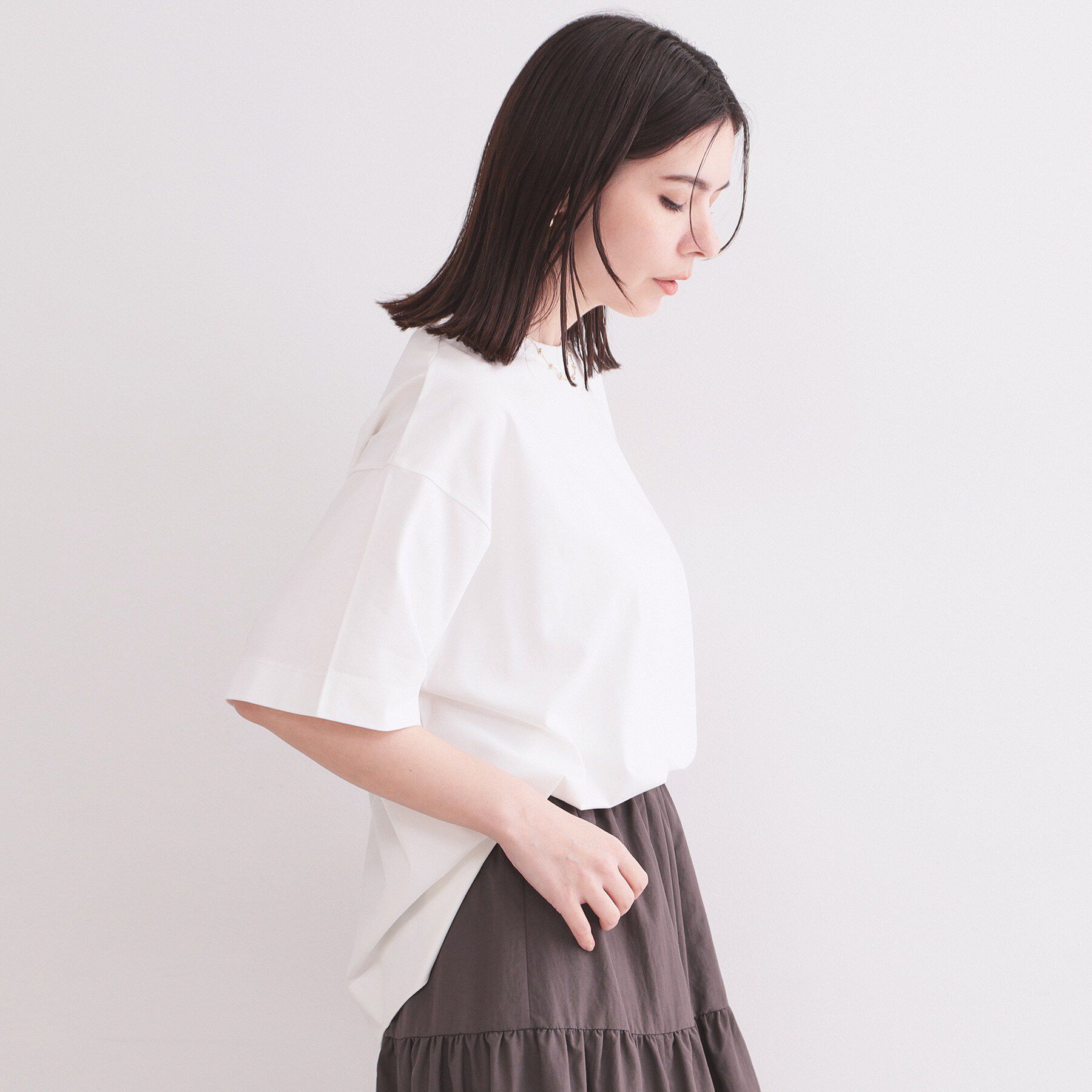 OPAQUE.CLIP「【接触冷感】リラクシーカットソー《洗濯機OK》」|Tシャツ・カットソー|