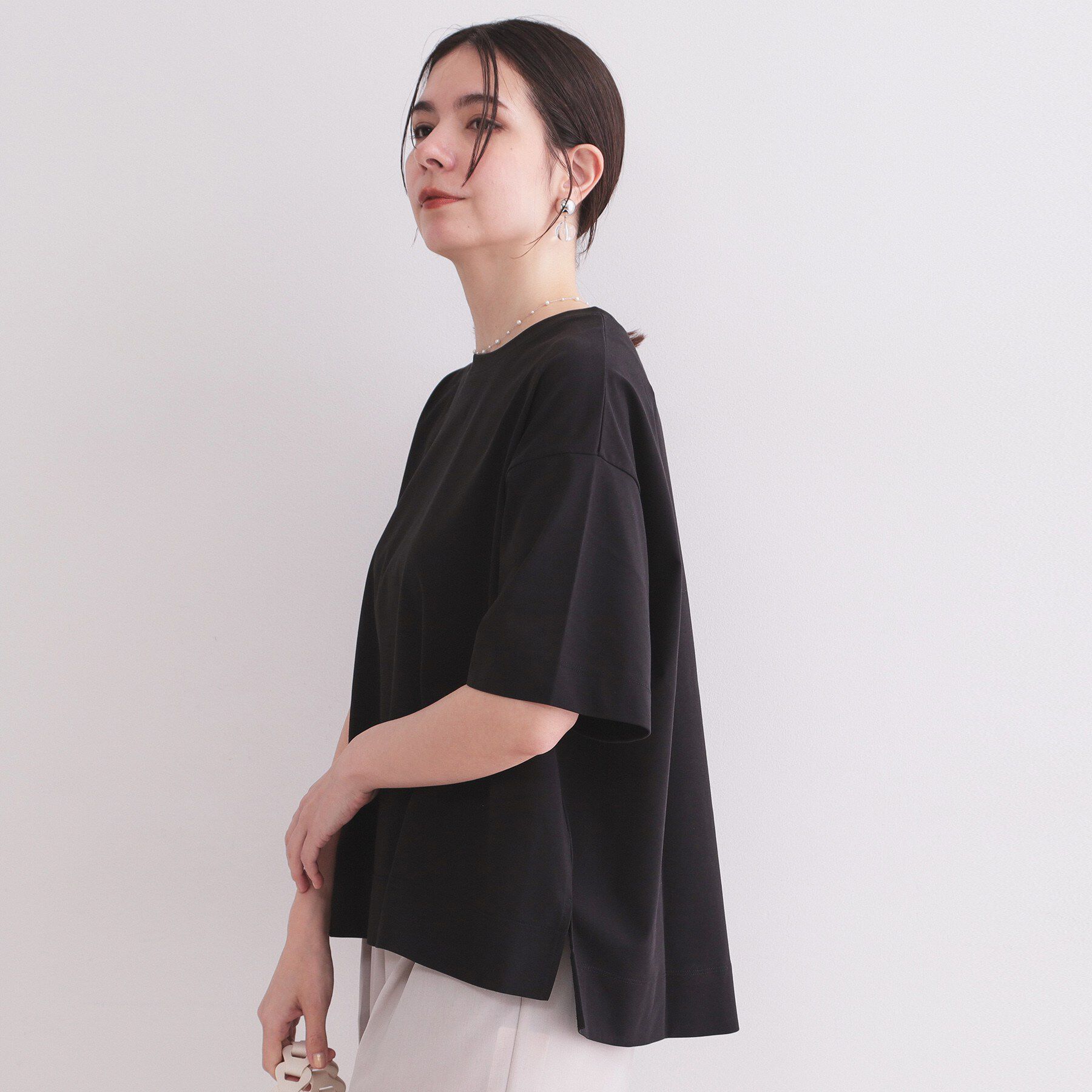 OPAQUE.CLIP「【接触冷感】リラクシーカットソー《洗濯機OK》」|Tシャツ・カットソー|