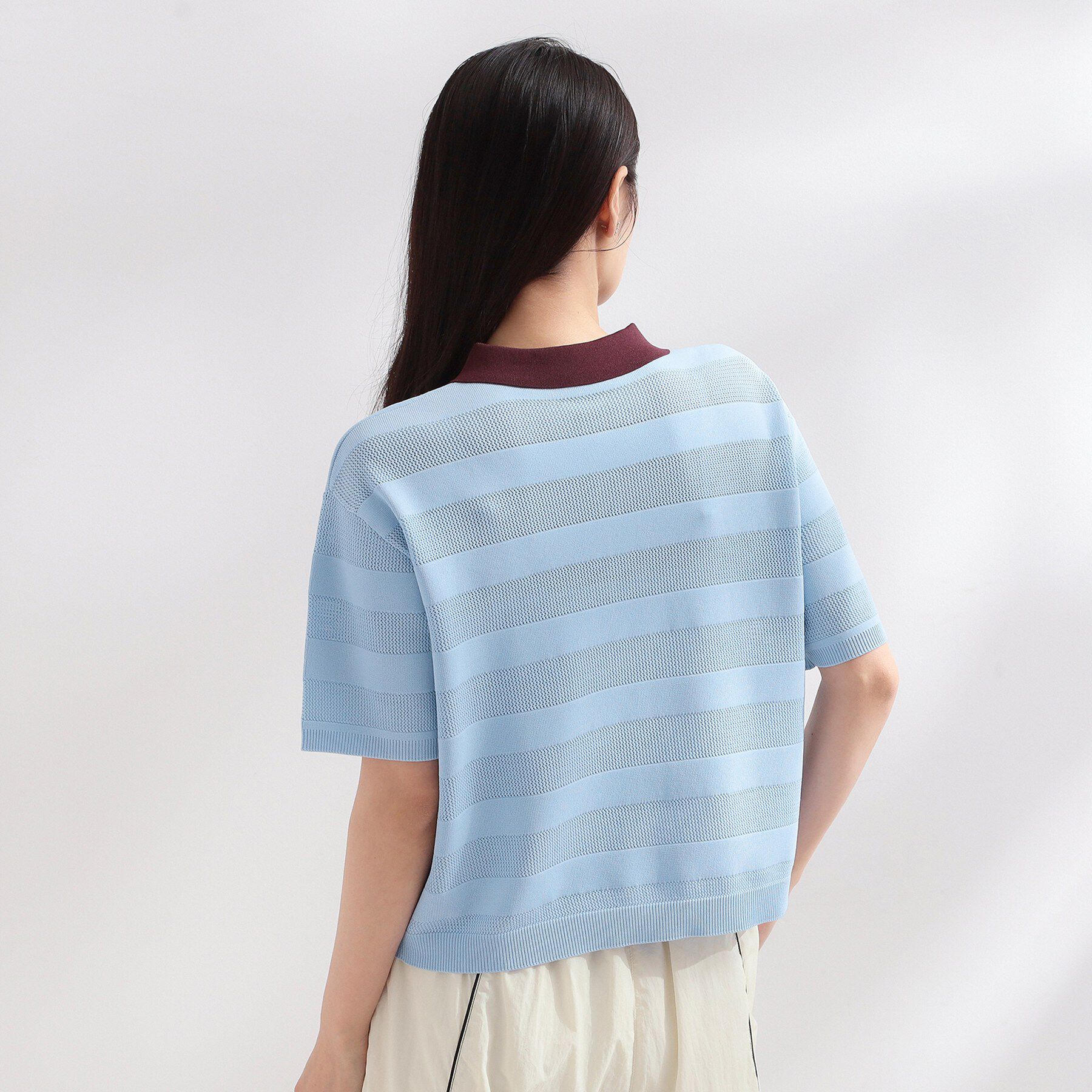 OPAQUE.CLIP「◆【umbro／アンブロ】メッシュボーダー配色ポロニット」|ニット・セーター|