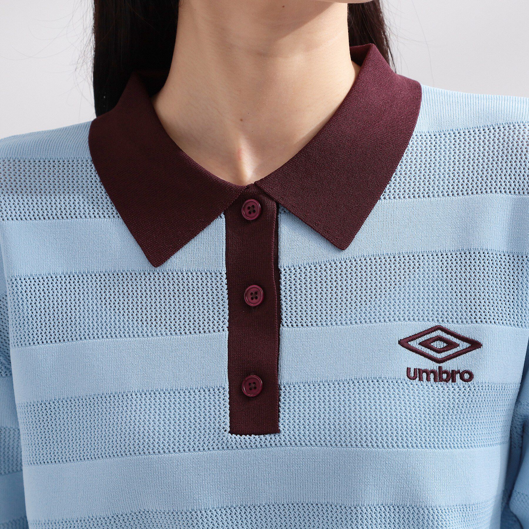 OPAQUE.CLIP「◆【umbro／アンブロ】メッシュボーダー配色ポロニット」|ニット・セーター|