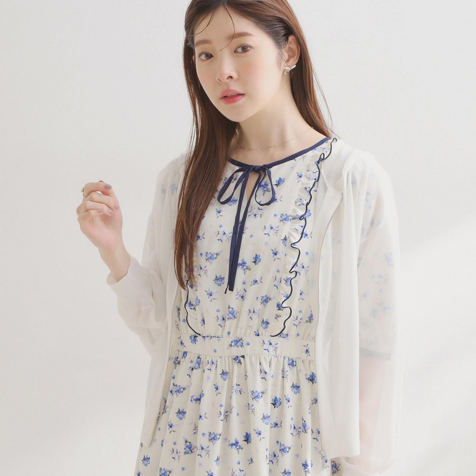Couture broach「【洗える】LEVITAジップアップフーディー」|カーディガン|