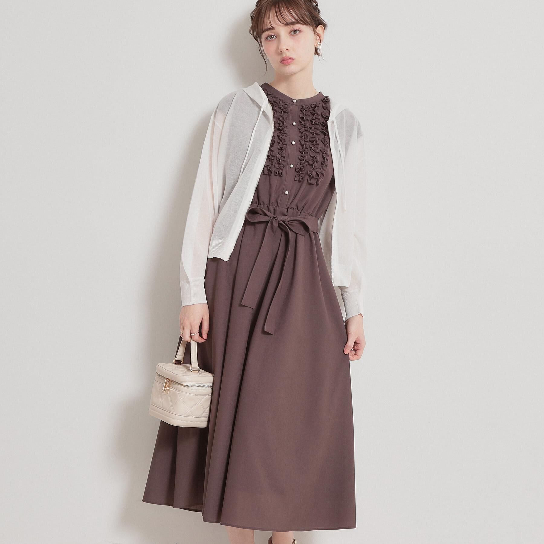 Couture broach「【洗える】LEVITAジップアップフーディー」|カーディガン|