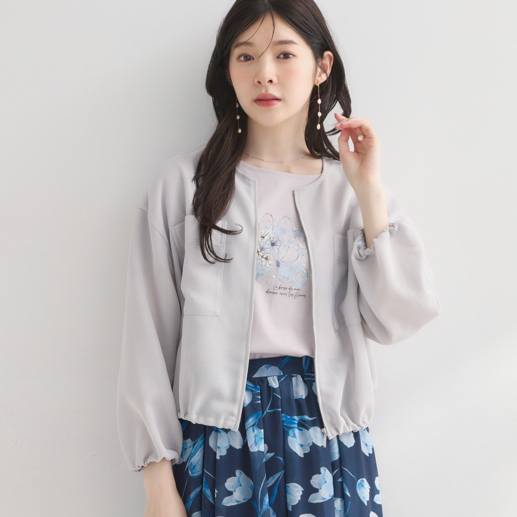 Couture broach「【洗濯機可】シアーメッシュ ブルゾン」|ブルゾン・スタジャン|