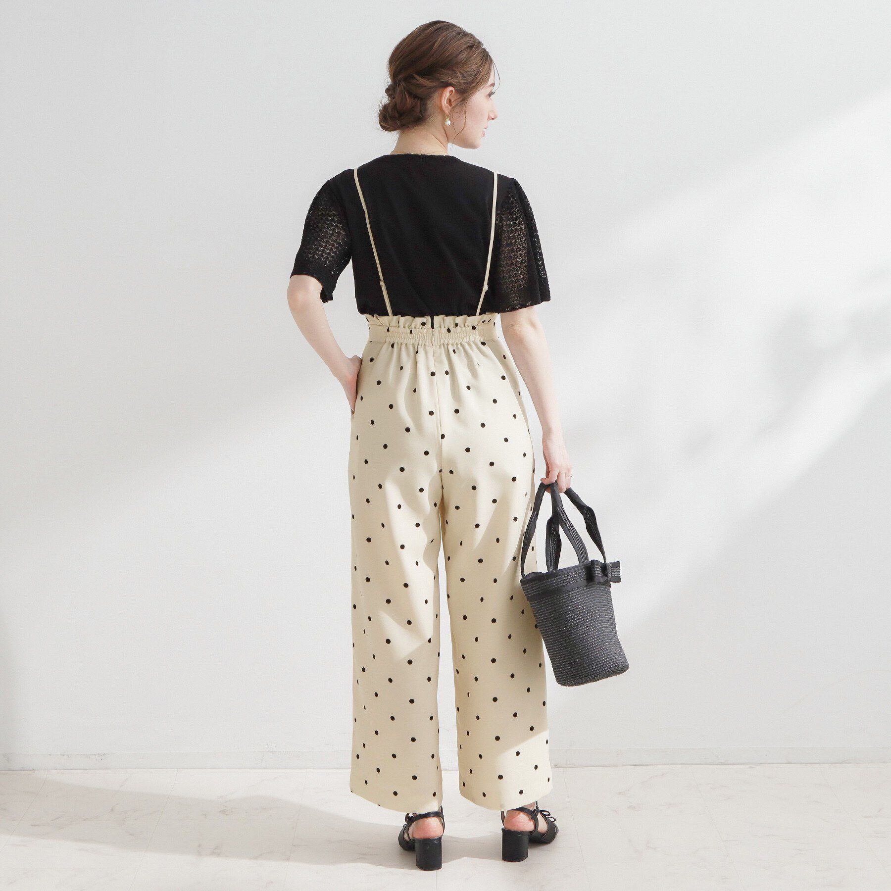 Couture broach「【2WAY・洗える】サスペンダー付き ハイウエストパンツ」|その他|