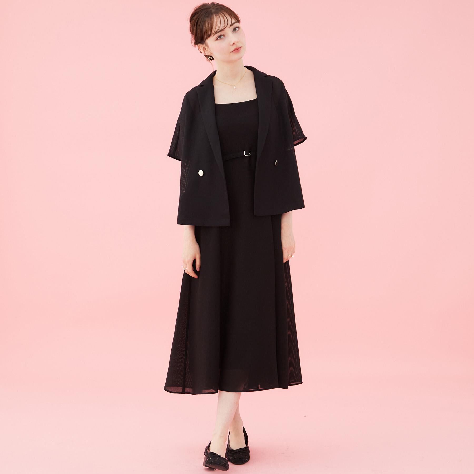 Couture broach「【洗える】メッシュ調 半袖ジャケット」|テーラードジャケット|