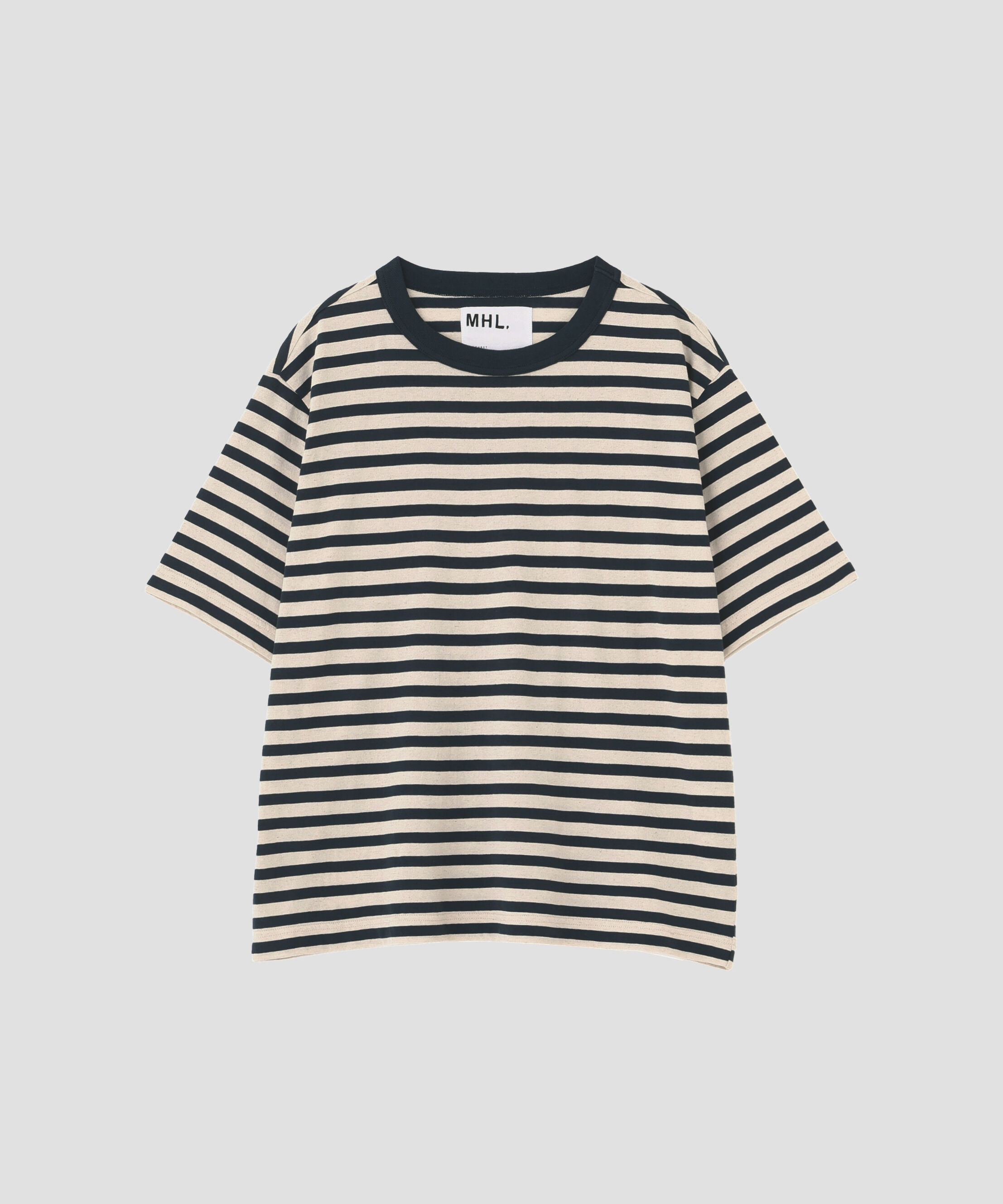 MHL.「COTTON LINEN STRIPE JERSEY TOP」|Tシャツ・カットソー|