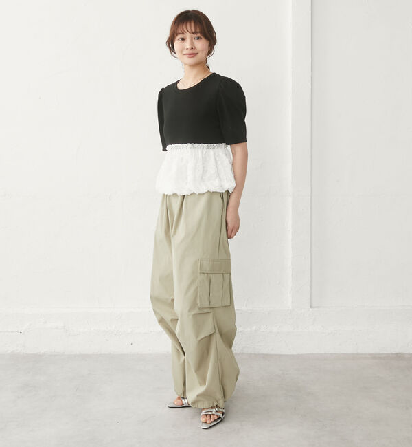 archives「ボーダーアソートレースドッキングバルーンＴＯＰＳ」|Tシャツ・カットソー|