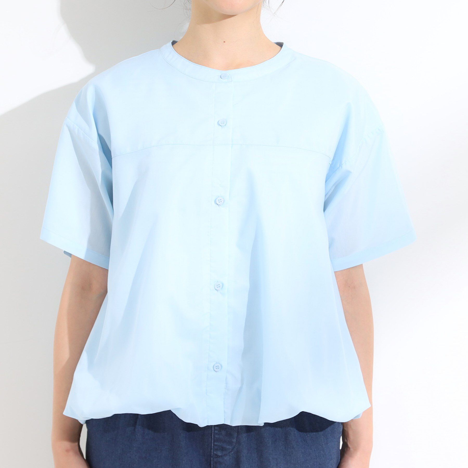 SHOO･LA･RUE「【S-LL】インせず着られる 裾バルーンシャツ」|シャツ・ブラウス|