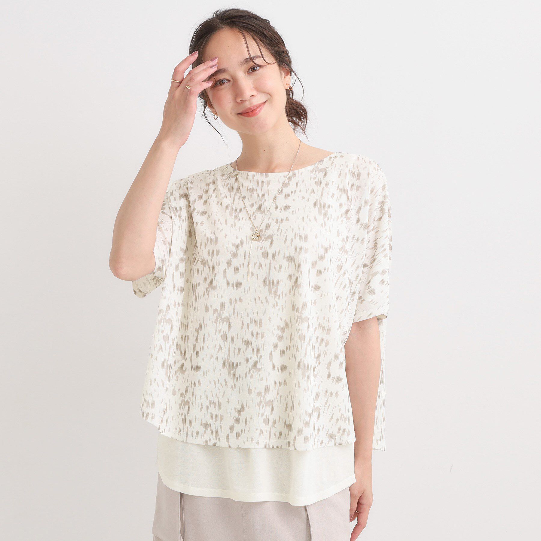 SHOO･LA･RUE「【S-LL/体型カバー】インせず着られる レイヤードトップス」|Tシャツ・カットソー|