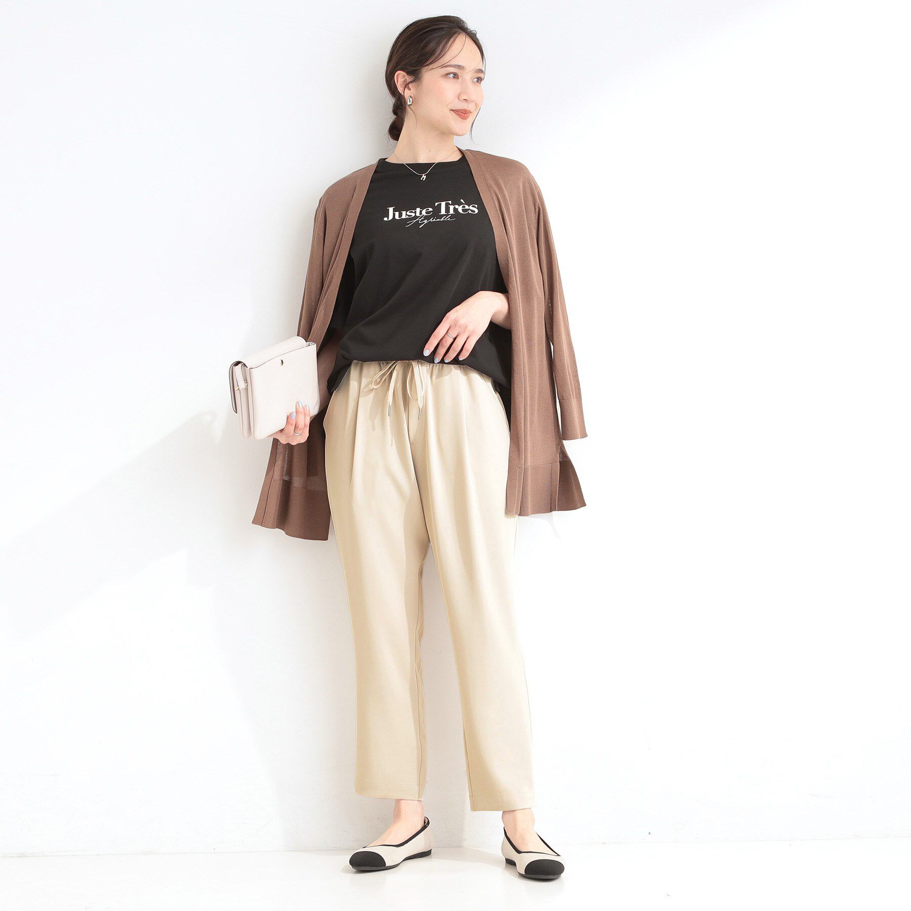 SHOO･LA･RUE「【ひんやり/UV/SS-3L/セットアップ可】さらさらぷるん イージーテーパードパンツ」|その他|