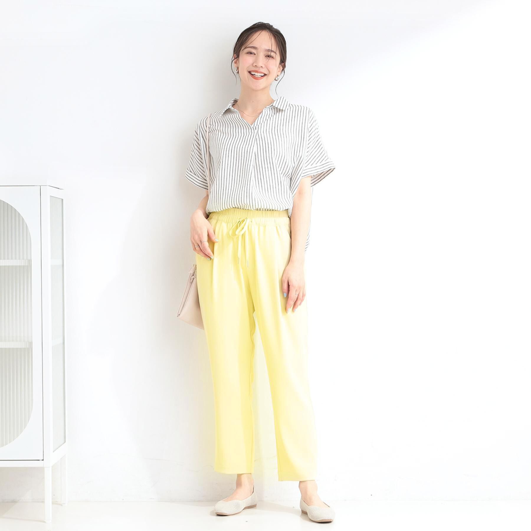 SHOO･LA･RUE「【ひんやり/UV/SS-3L/セットアップ可】さらさらぷるん イージーテーパードパンツ」|その他|