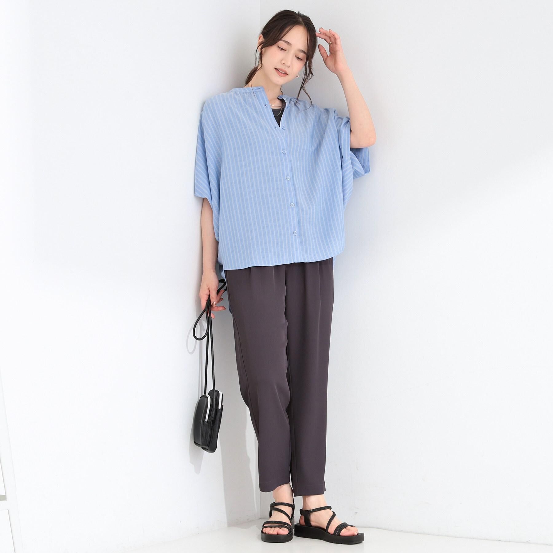 SHOO･LA･RUE「【ひんやり/UV/SS-3L/セットアップ可】さらさらぷるん イージーテーパードパンツ」|その他|