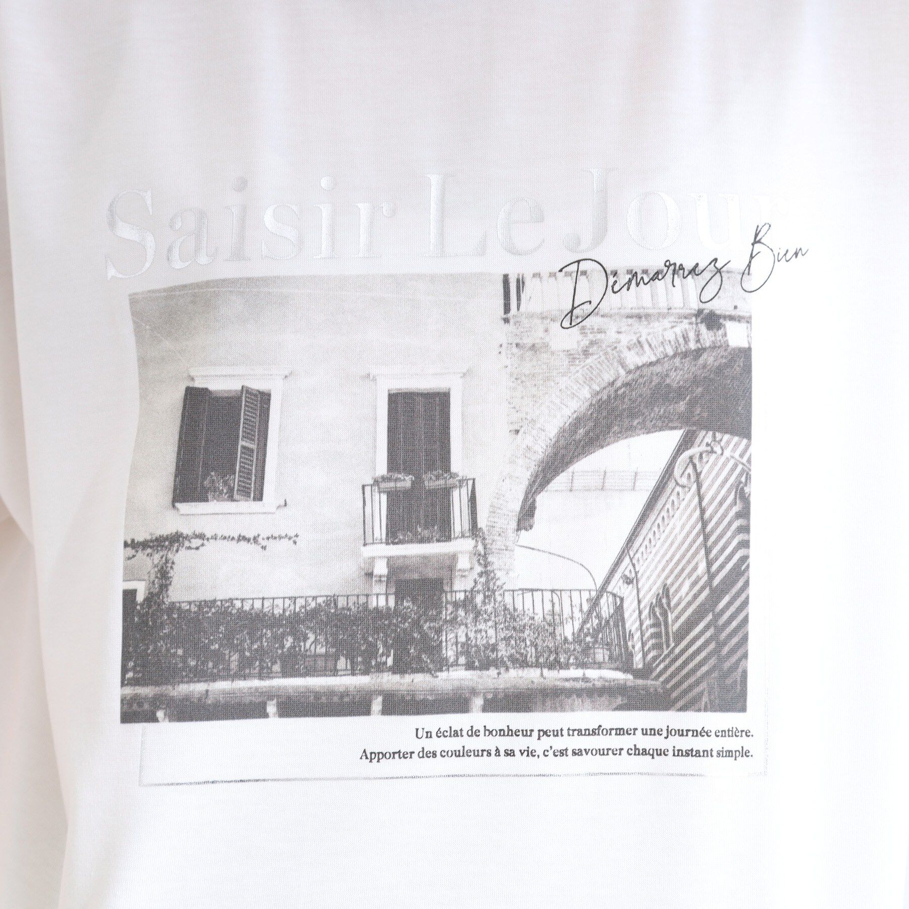 SHOO･LA･RUE「【ひんやり/S-LL/洗濯機可】色・柄選べる お袖チュールレイヤード プリントアソートTシャツ」|Tシャツ・カットソー|