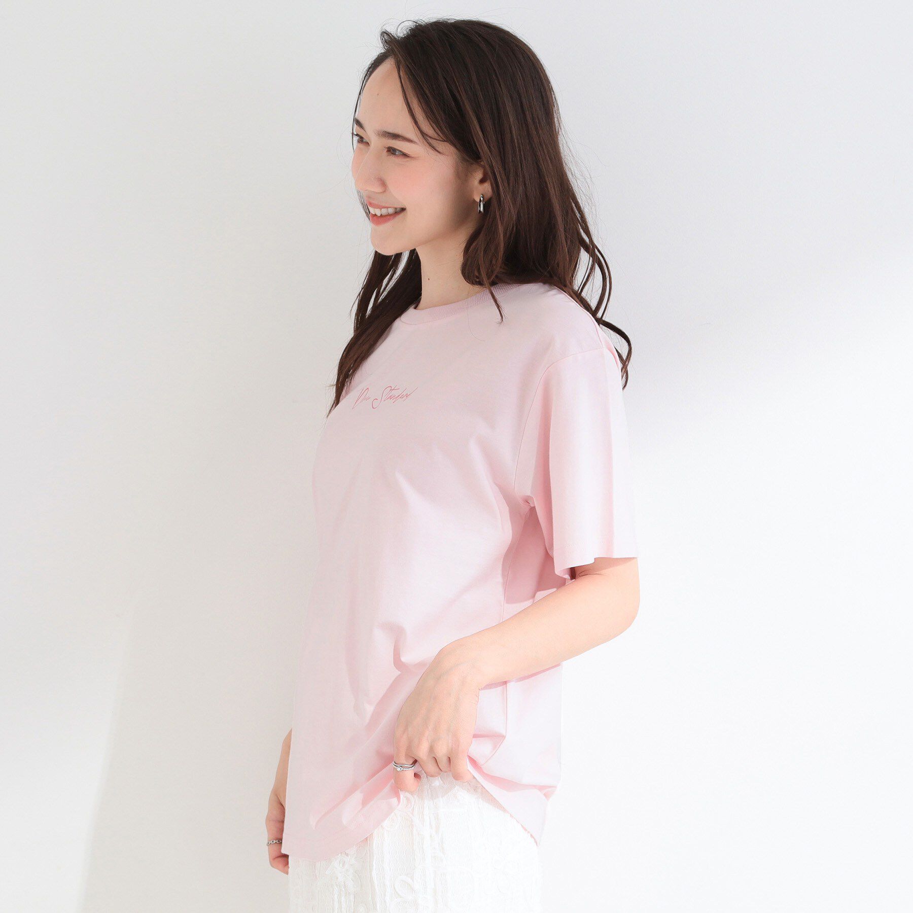 SHOO･LA･RUE「【ひんやり/洗濯機可/S-LL】夏に快適サラサラ感 大人のひんやりプリントTシャツ」|Tシャツ・カットソー|