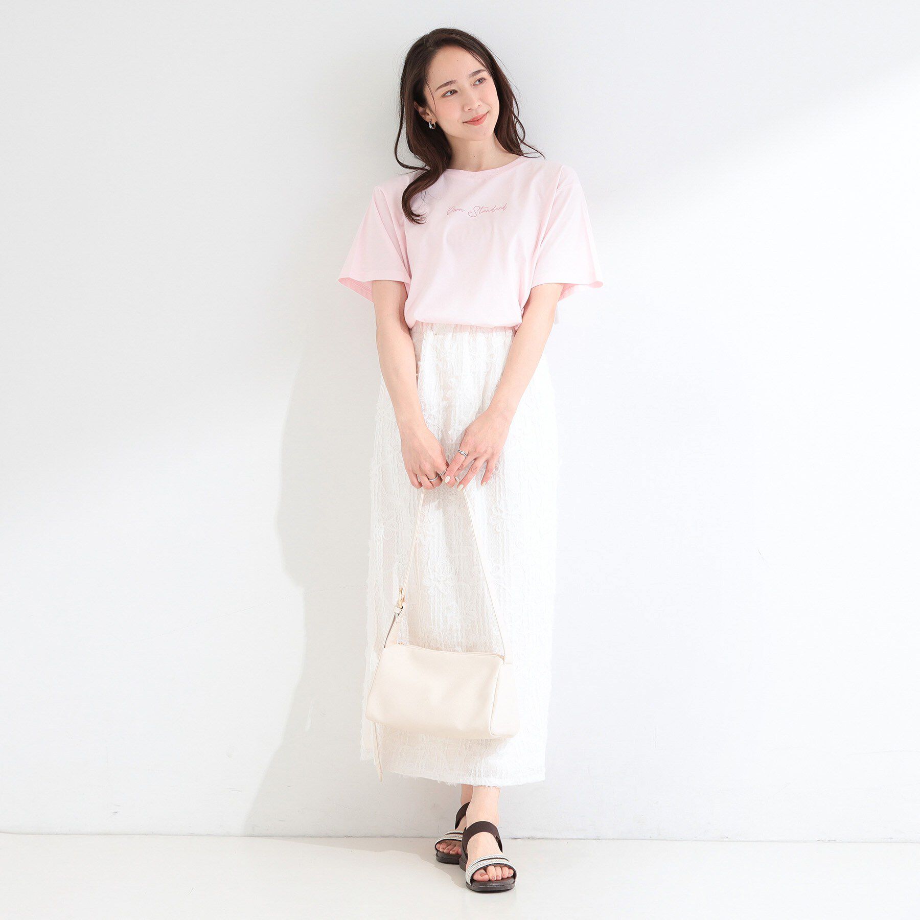 SHOO･LA･RUE「【ひんやり/洗濯機可/S-LL】夏に快適サラサラ感 大人のひんやりプリントTシャツ」|Tシャツ・カットソー|