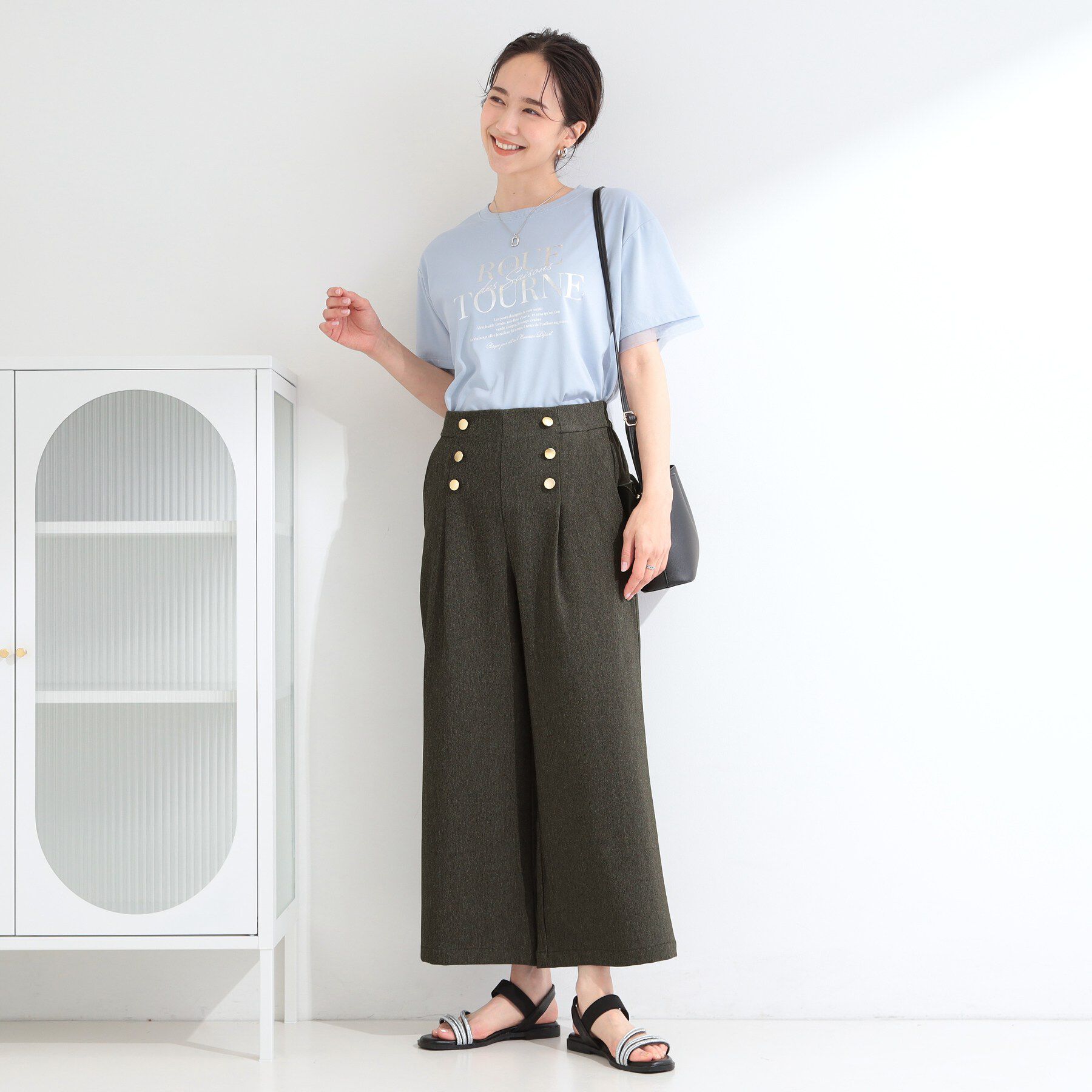 SHOO･LA･RUE「【S-LL/洗濯機可】金ボタンが上品 デニム調マリンパンツ」|その他|
