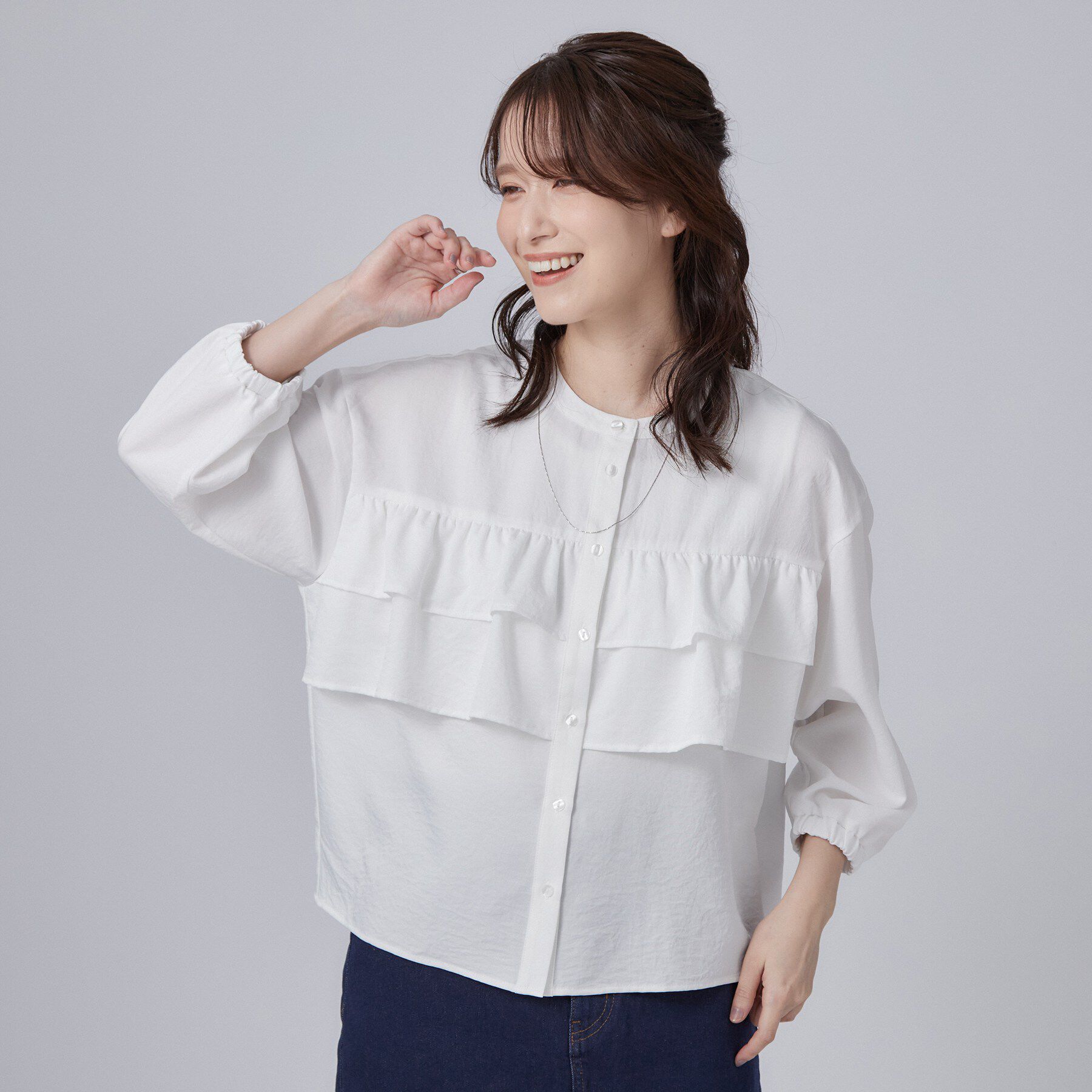 SHOO･LA･RUE「フロントティアードブラウス」|シャツ・ブラウス|