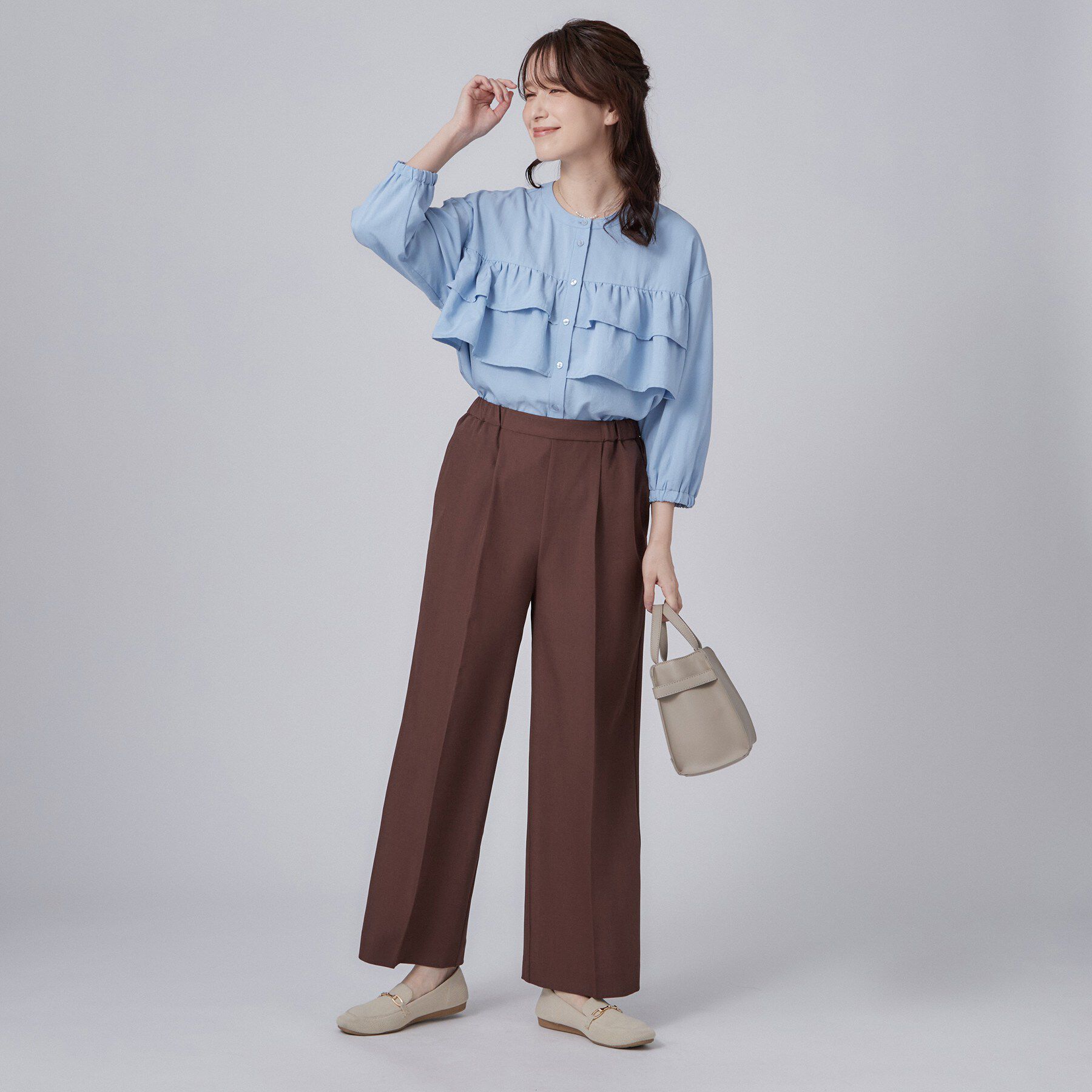 SHOO･LA･RUE「フロントティアードブラウス」|シャツ・ブラウス|