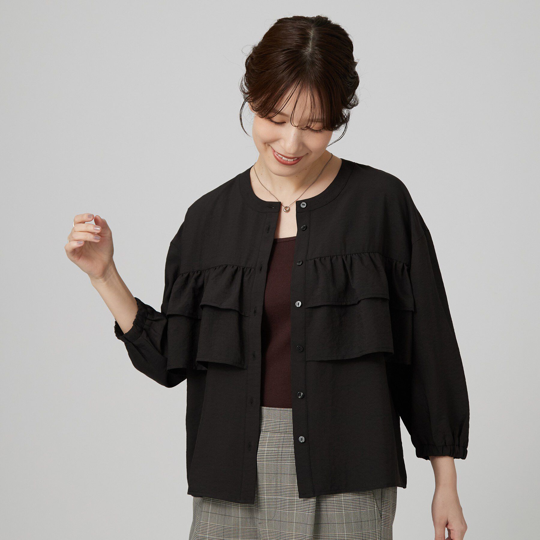 SHOO･LA･RUE「フロントティアードブラウス」|シャツ・ブラウス|