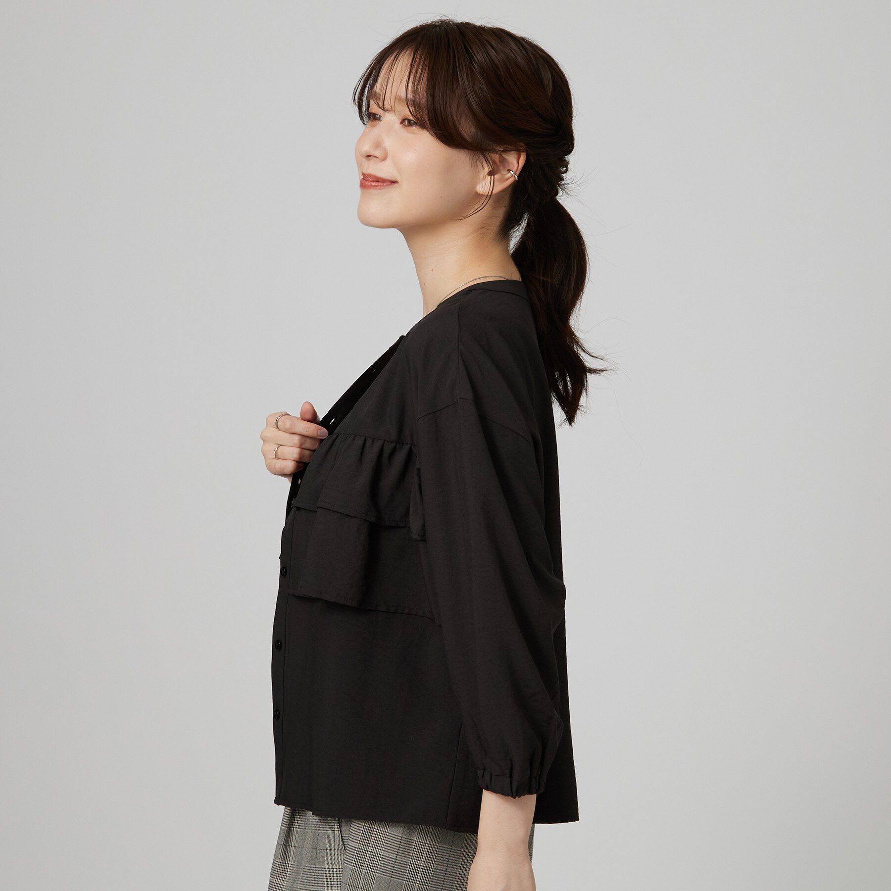 SHOO･LA･RUE「フロントティアードブラウス」|シャツ・ブラウス|