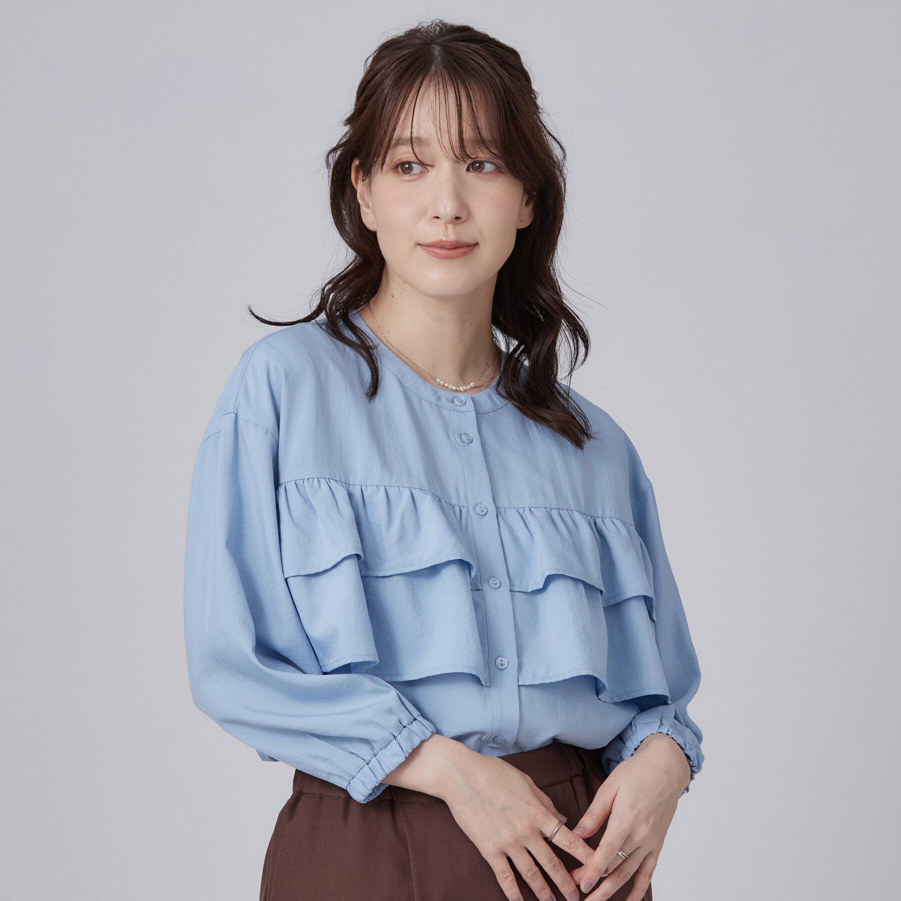 SHOO･LA･RUE「フロントティアードブラウス」|シャツ・ブラウス|