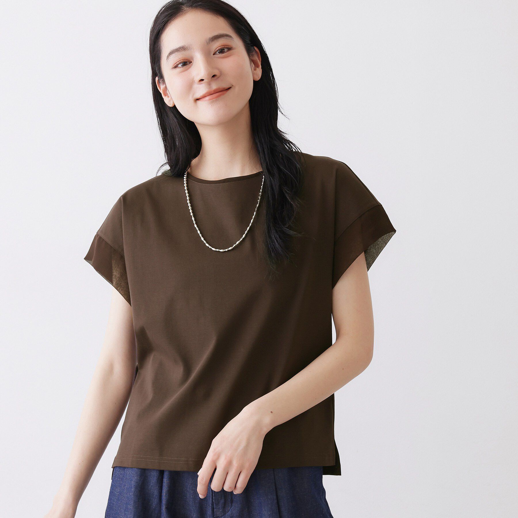 Dessin「【UVカット/接触冷感】美光沢カットソー」|Tシャツ・カットソー|