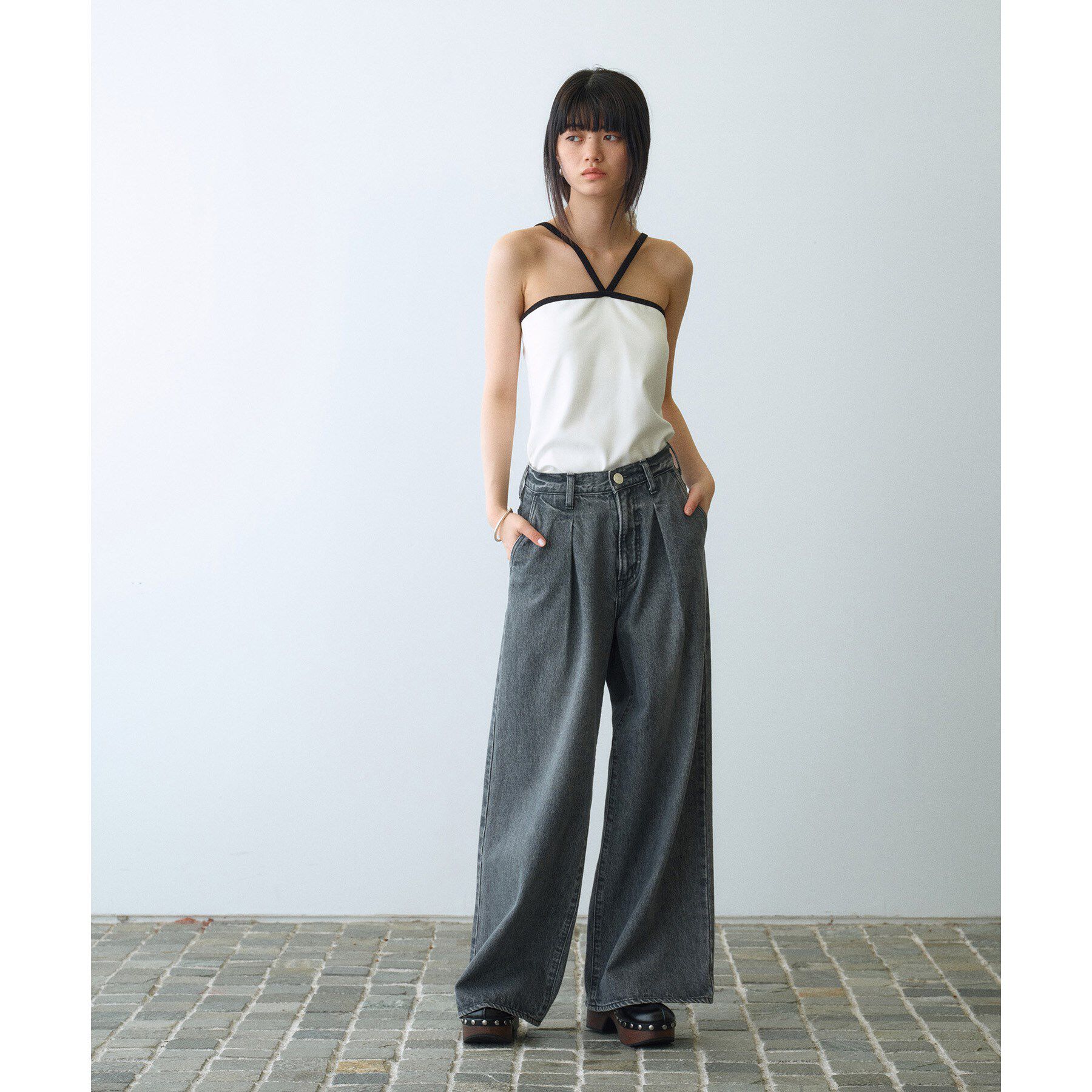 CODE A「【Cup-in】design cut camisole」|キャミソール|