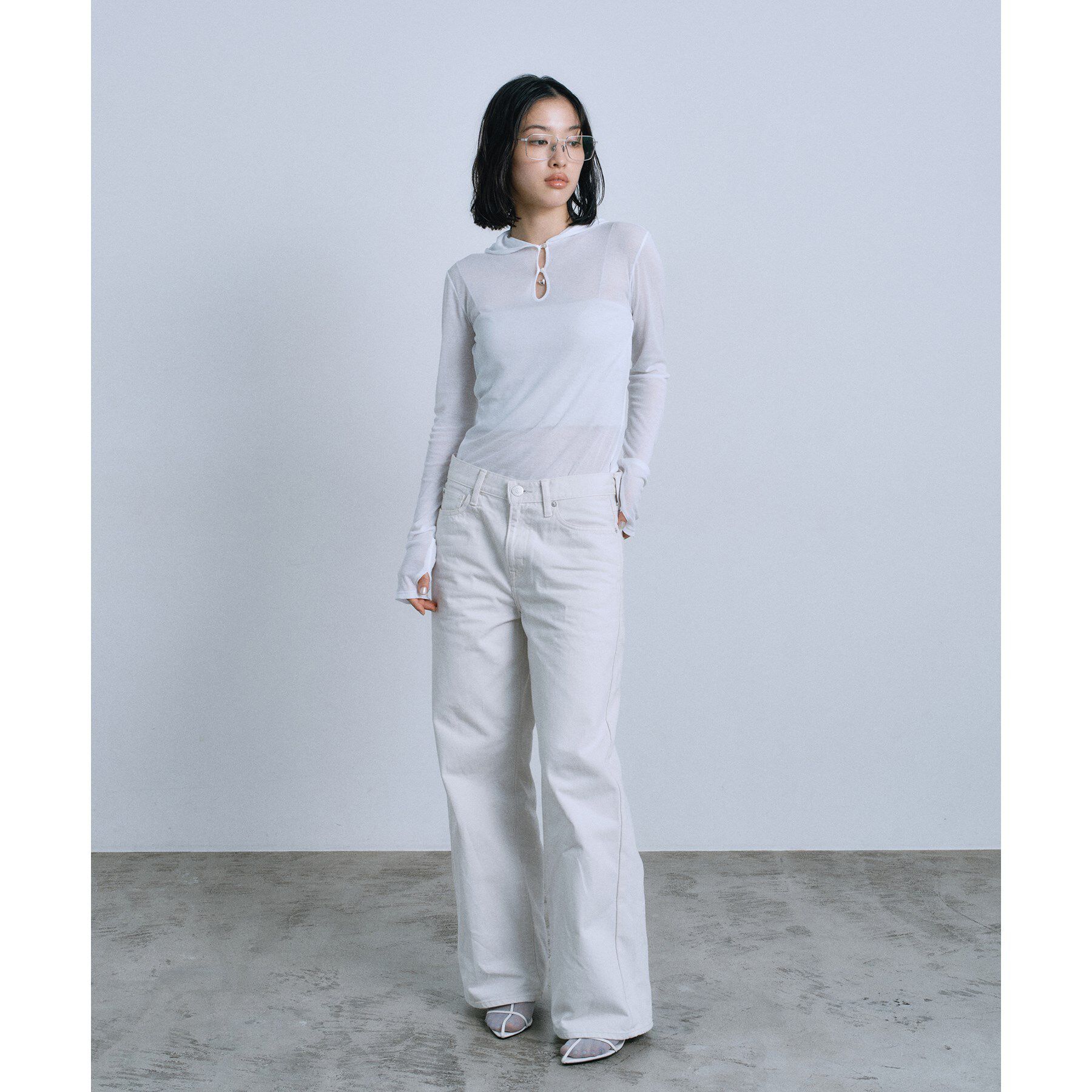 CODE A「【Re】sheer hoodie tee」|ニット・セーター|