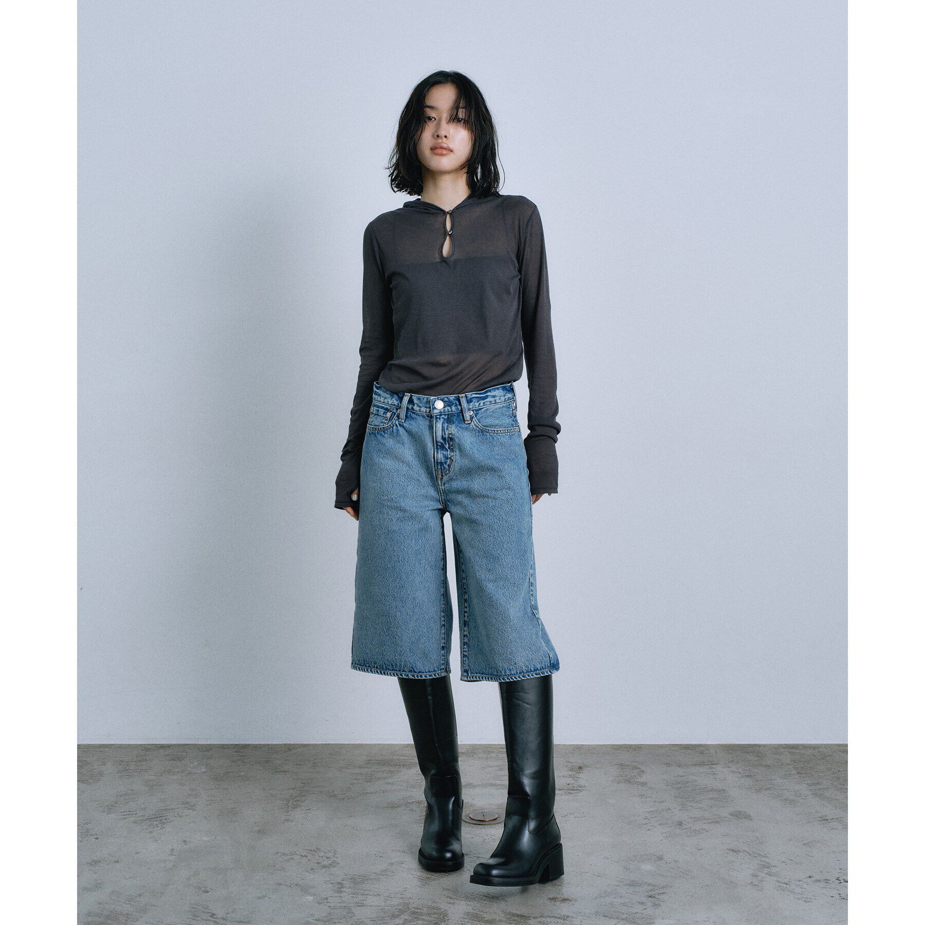 CODE A「【Re】sheer hoodie tee」|ニット・セーター|