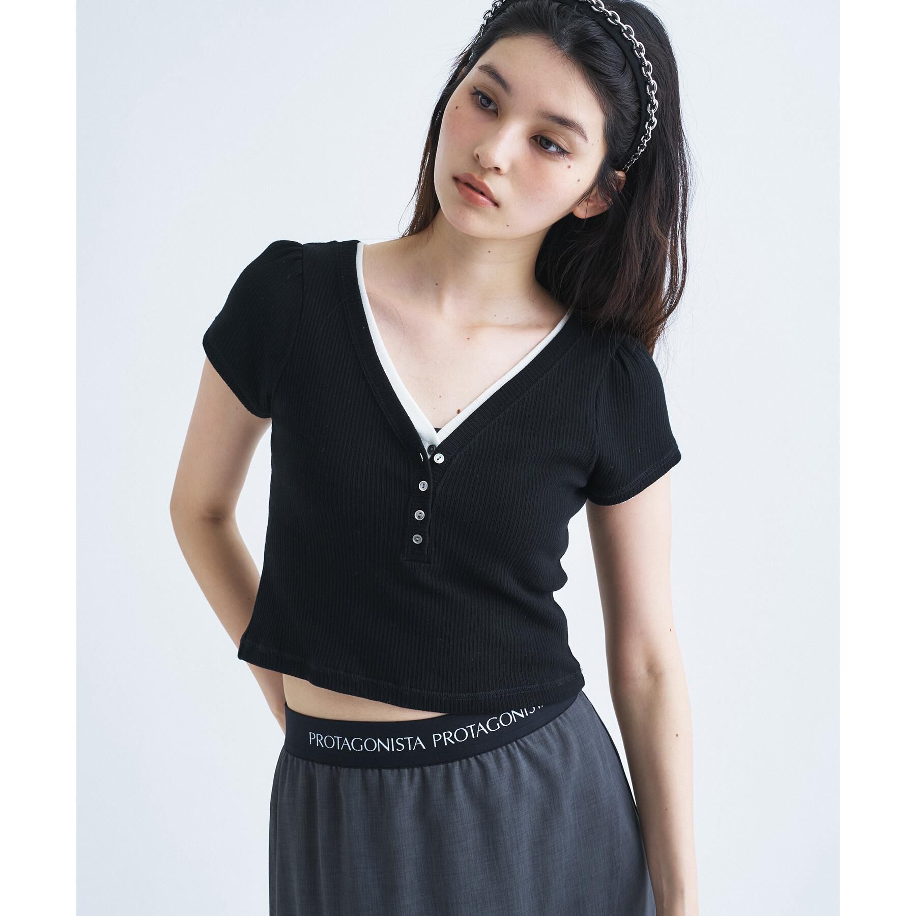 CODE A「M everyday rib button tee」|Tシャツ・カットソー|