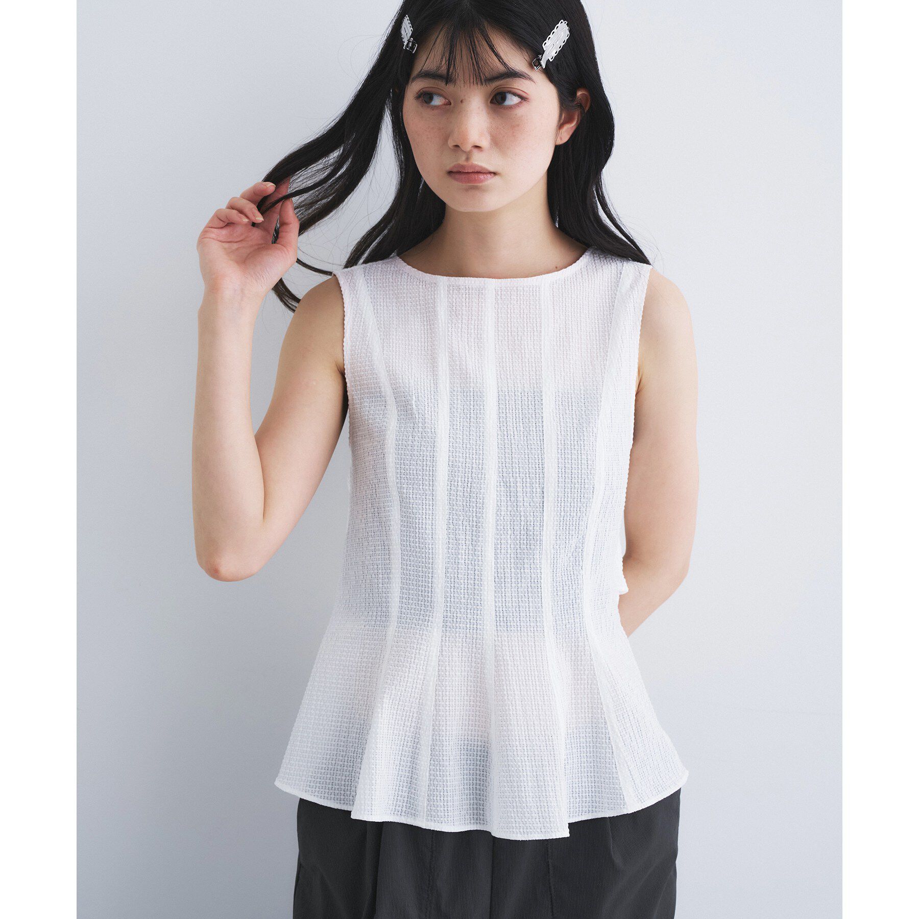 CODE A「back ribbon flare tops」|シャツ・ブラウス|