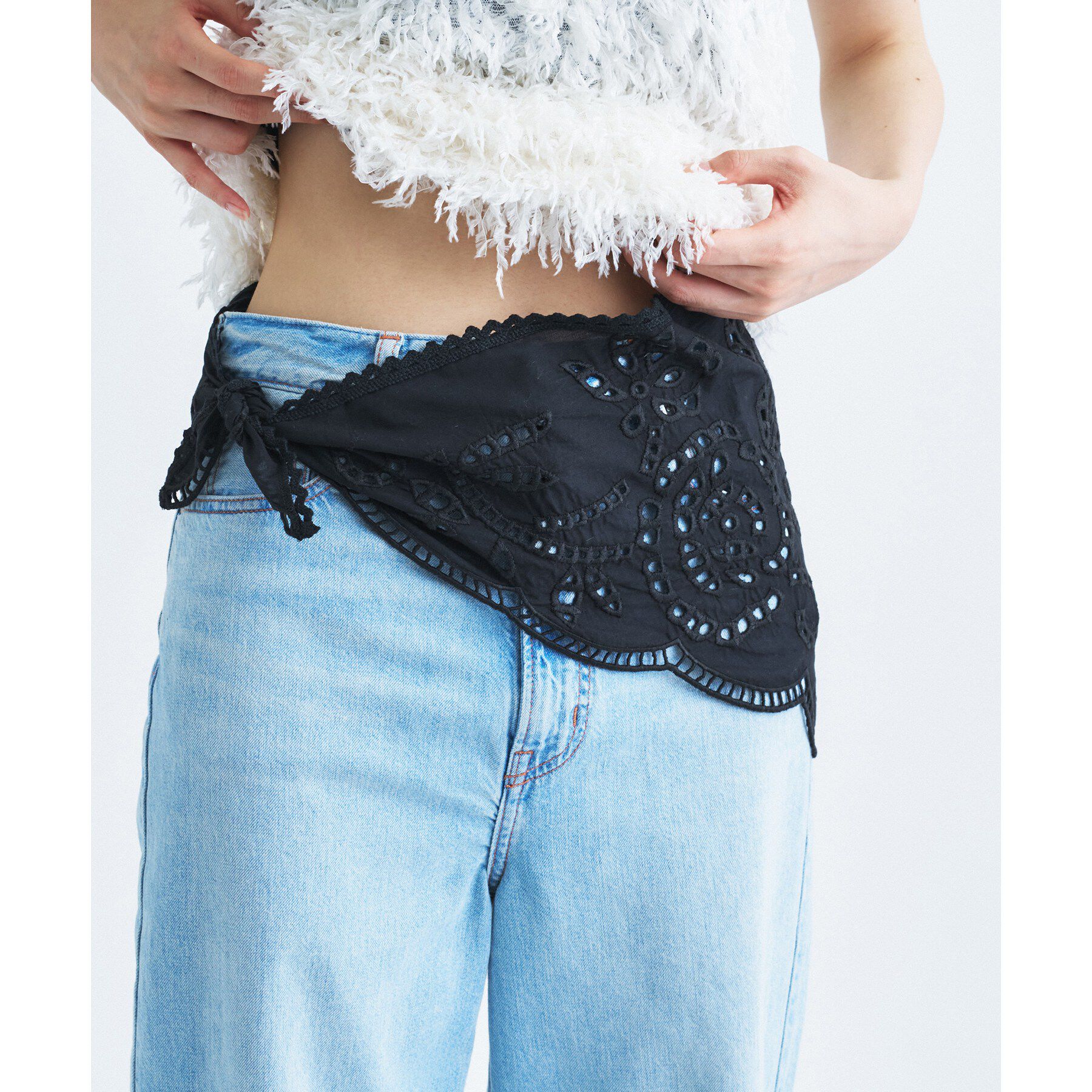 CODE A「PROTAGONISTA｜triangle scarf」|バンダナ・スカーフ|ブラック(019)