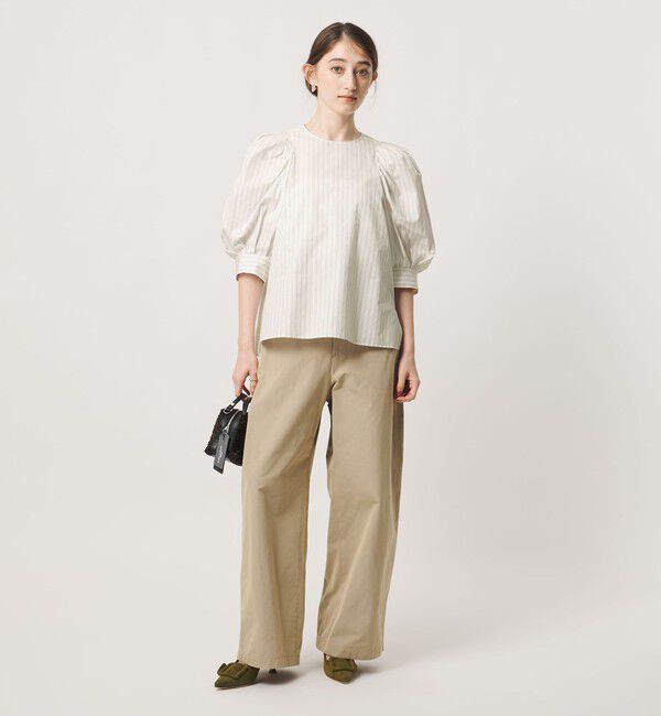 UNITED ARROWS「5分袖 コットン パプ ブラウス」|シャツ・ブラウス|