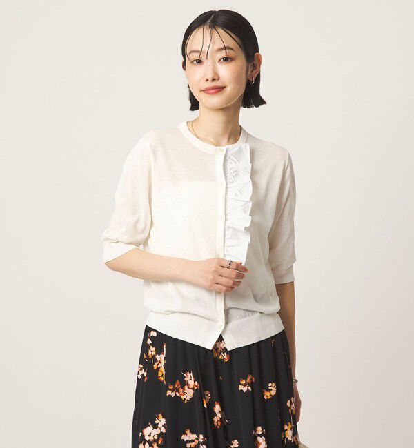 UNITED ARROWS green label relaxing「フリル ショートスリーブ ニット カーディガン」|カーディガン|