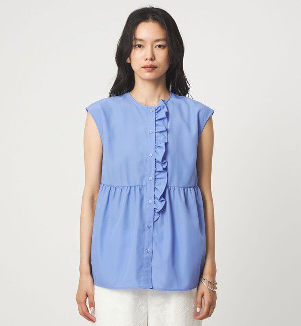 UNITED ARROWS green label relaxing「フロント フリル ノースリーブ ブラウス」|シャツ・ブラウス|
